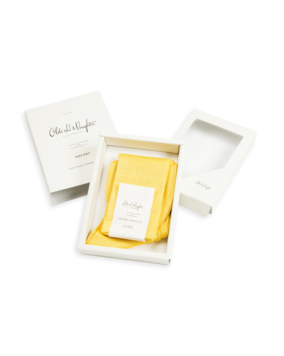 Olde H & Daughter Silk Rib Socks - Citron - Standard & Strange