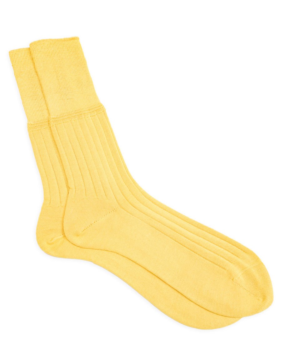 Olde H & Daughter Silk Rib Socks - Citron - Standard & Strange