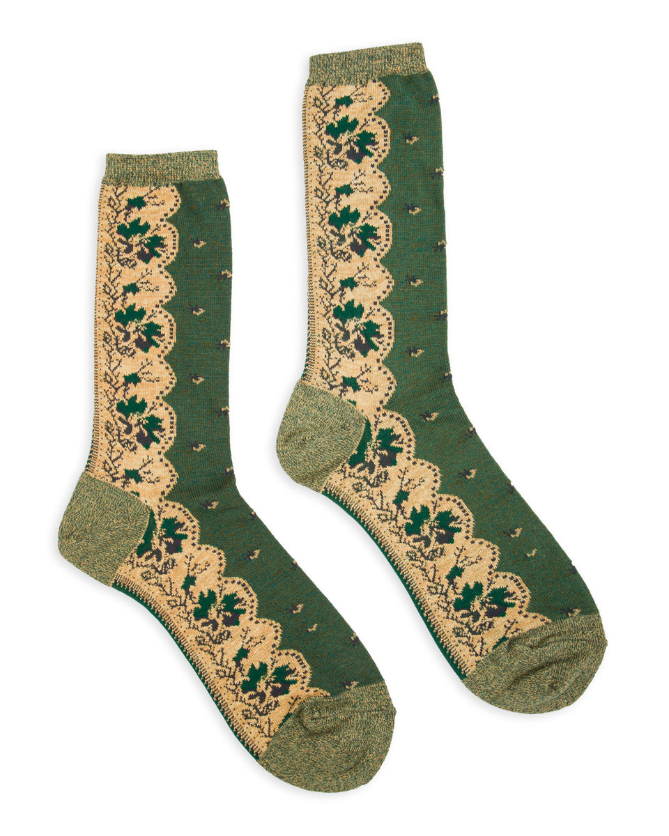 Kapital 144 Yarns Rockwell Bandanna Socks - Green - Standard & Strange