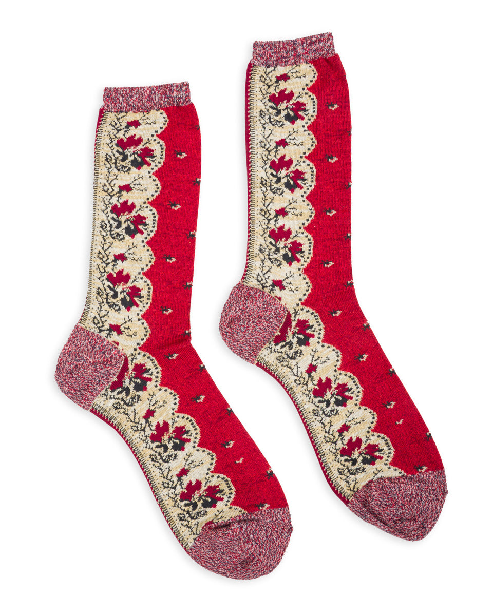 Kapital 144 Yarns Rockwell Bandanna Socks - Red - Standard & Strange