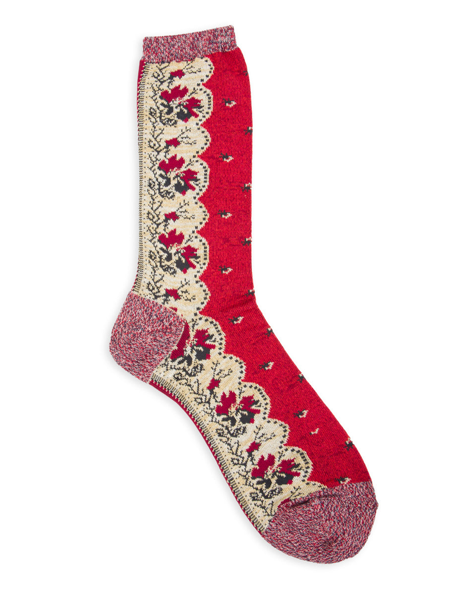 Kapital 144 Yarns Rockwell Bandanna Socks - Red - Standard & Strange