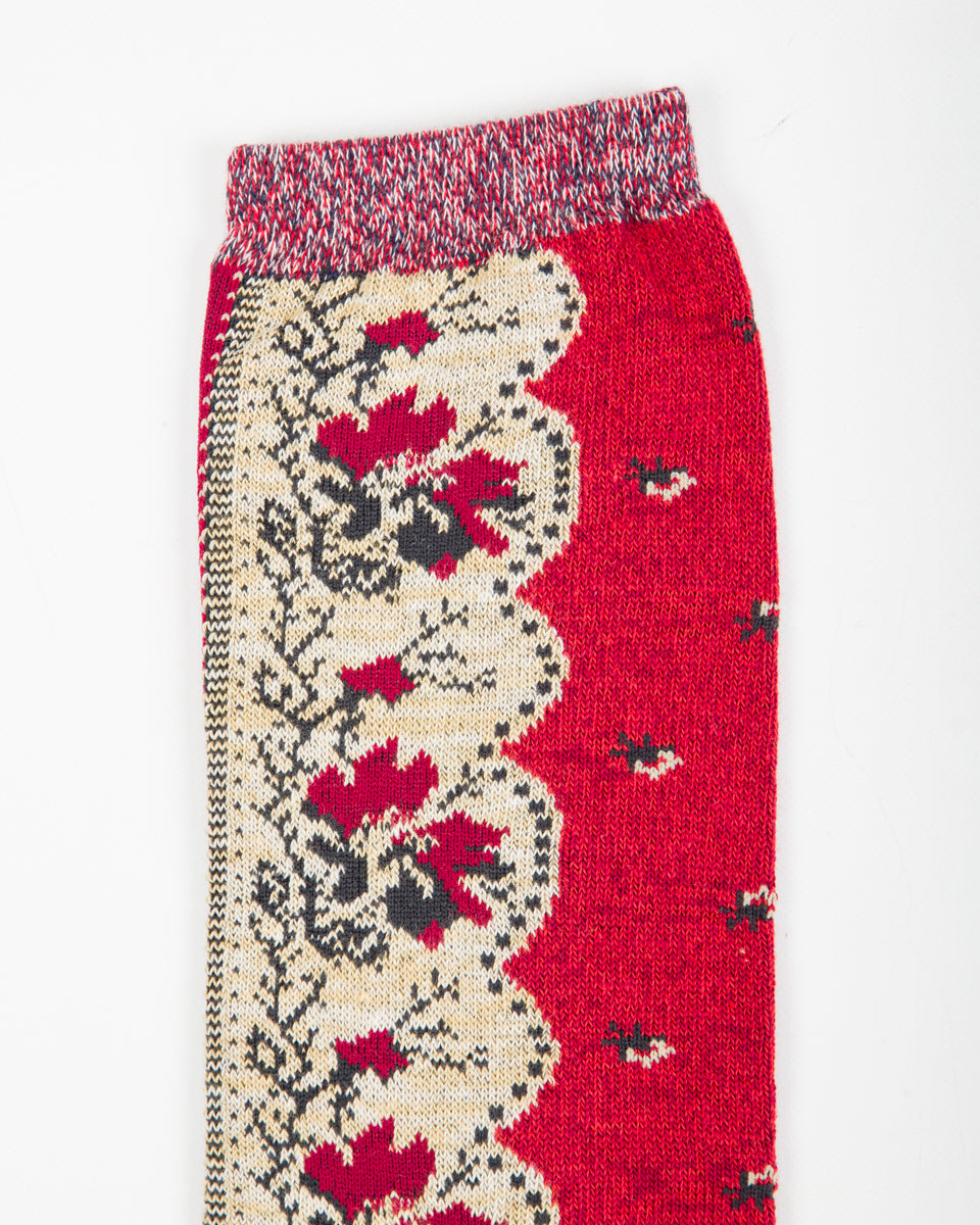 Kapital 144 Yarns Rockwell Bandanna Socks - Red - Standard & Strange