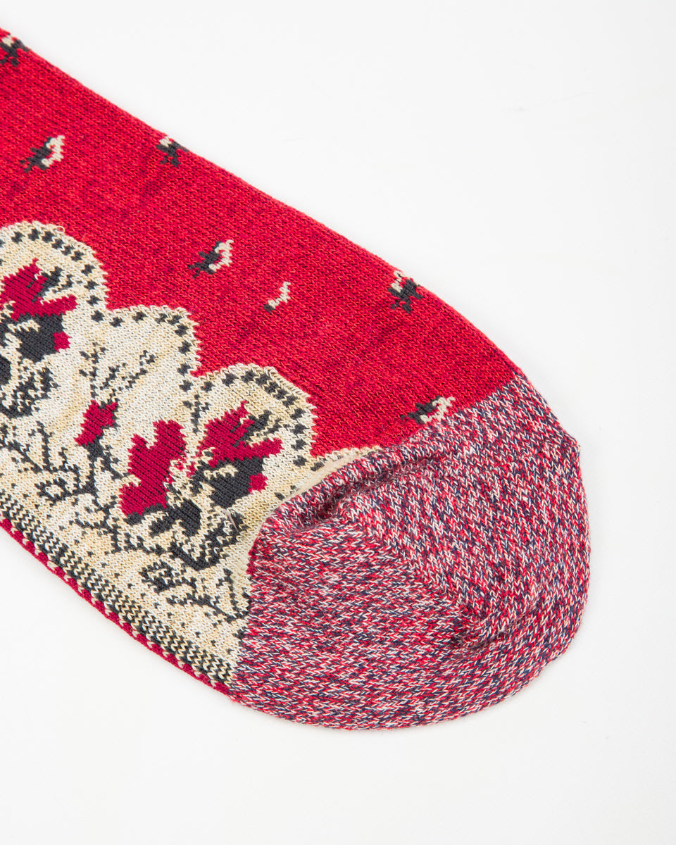Kapital 144 Yarns Rockwell Bandanna Socks - Red - Standard & Strange
