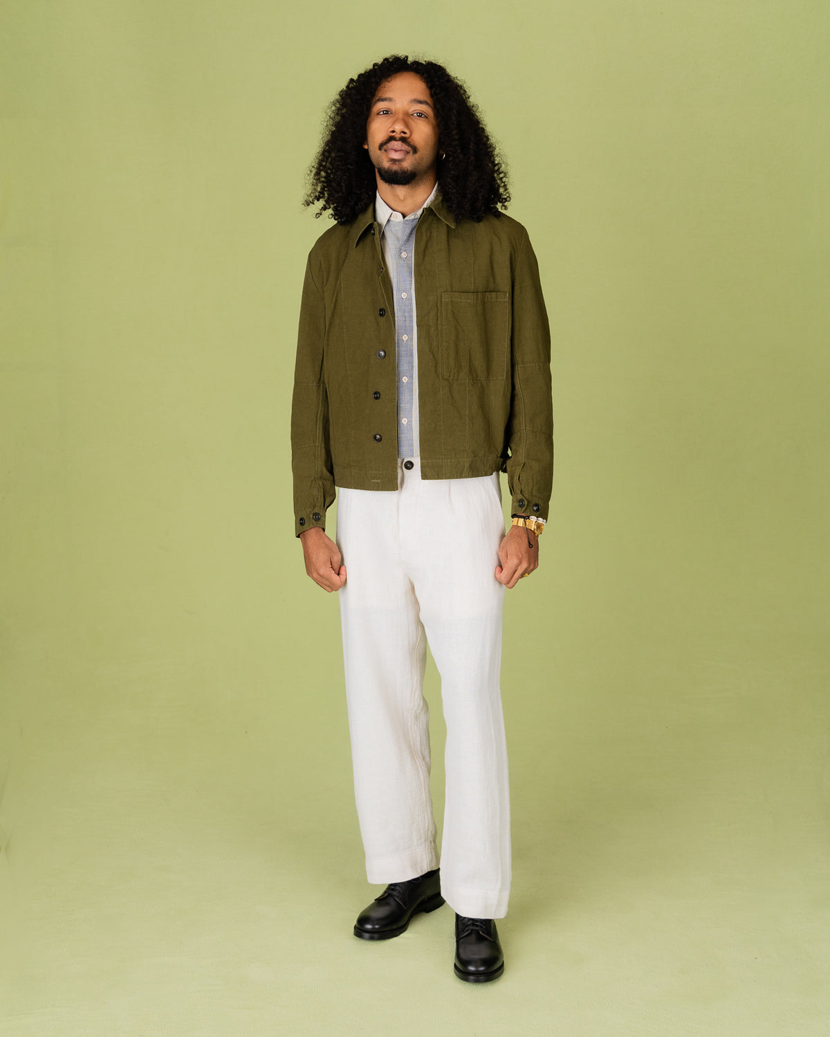Hansen Bobby Wide Pleated Trousers - Off White Gauze - Standard & Strange
