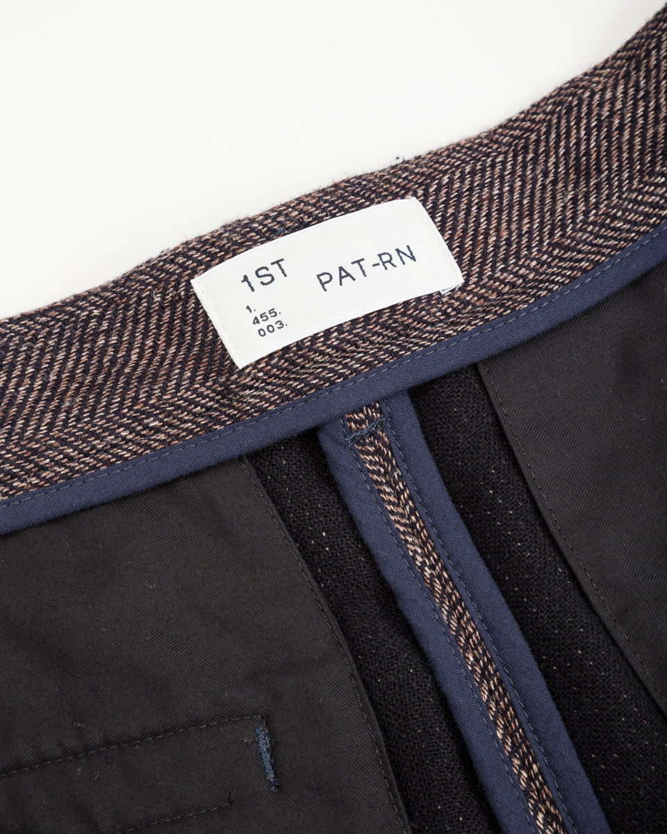 1st PAT-RN Logan Trousers - Melange Brown Herringbone - Standard & Strange