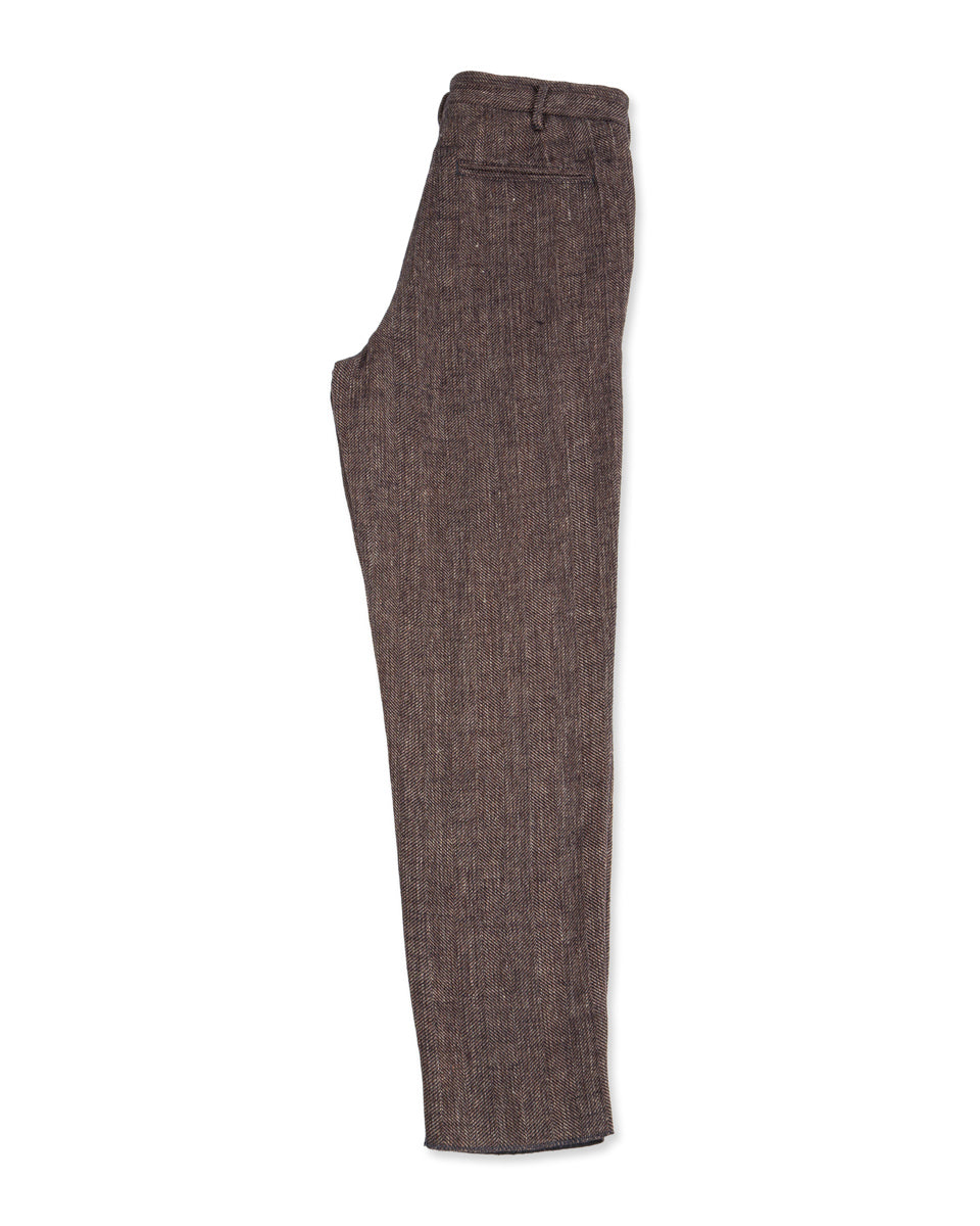 1st PAT-RN Logan Trousers - Melange Brown Herringbone - Standard & Strange