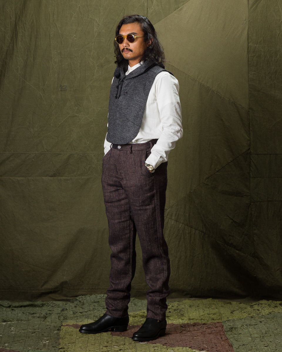 1st PAT-RN Logan Trousers - Melange Brown Herringbone - Standard & Strange