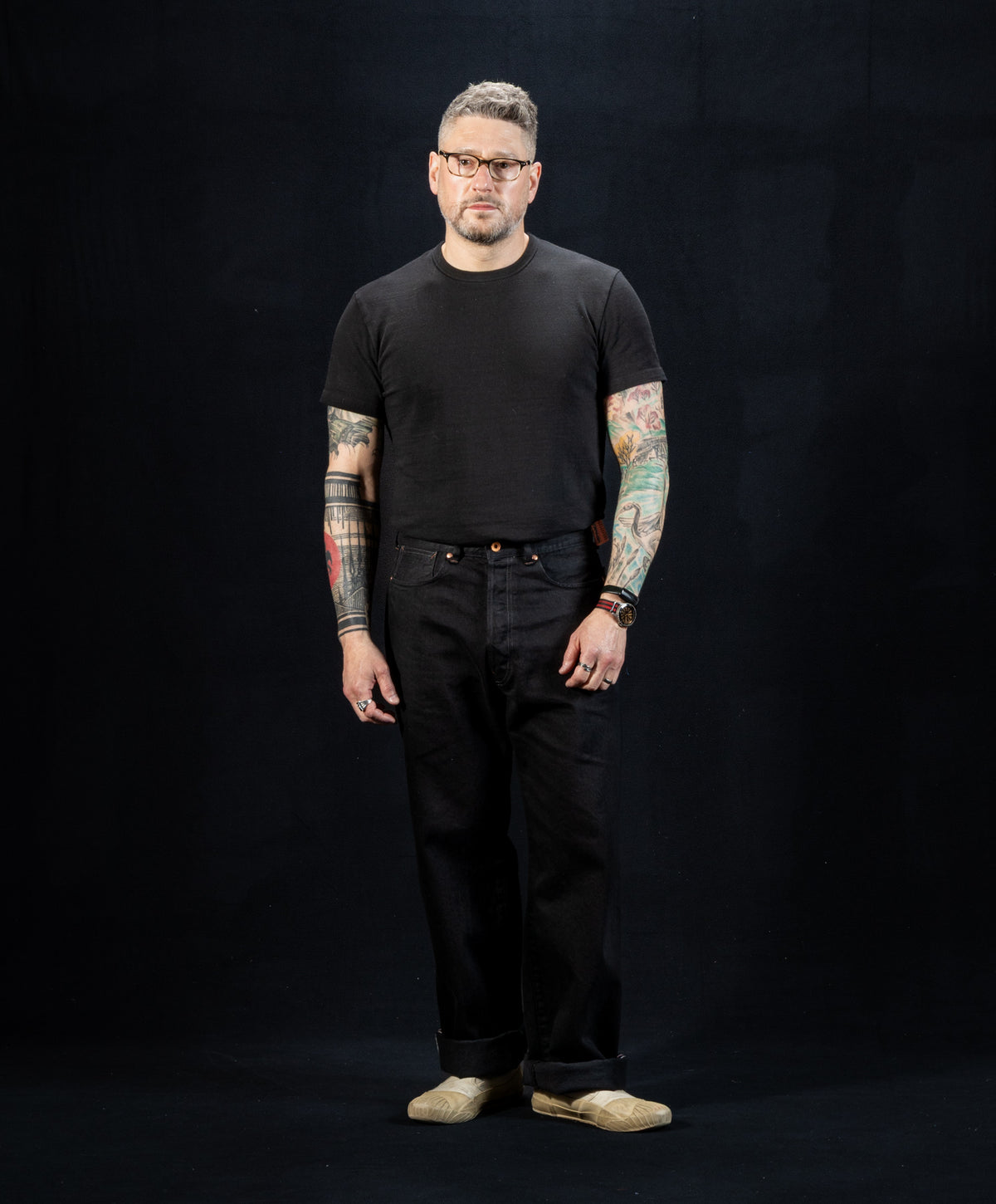 Indigofera Duke Wide Fit - 14.5 oz Soaked Gunpowder Denim - Standard & Strange