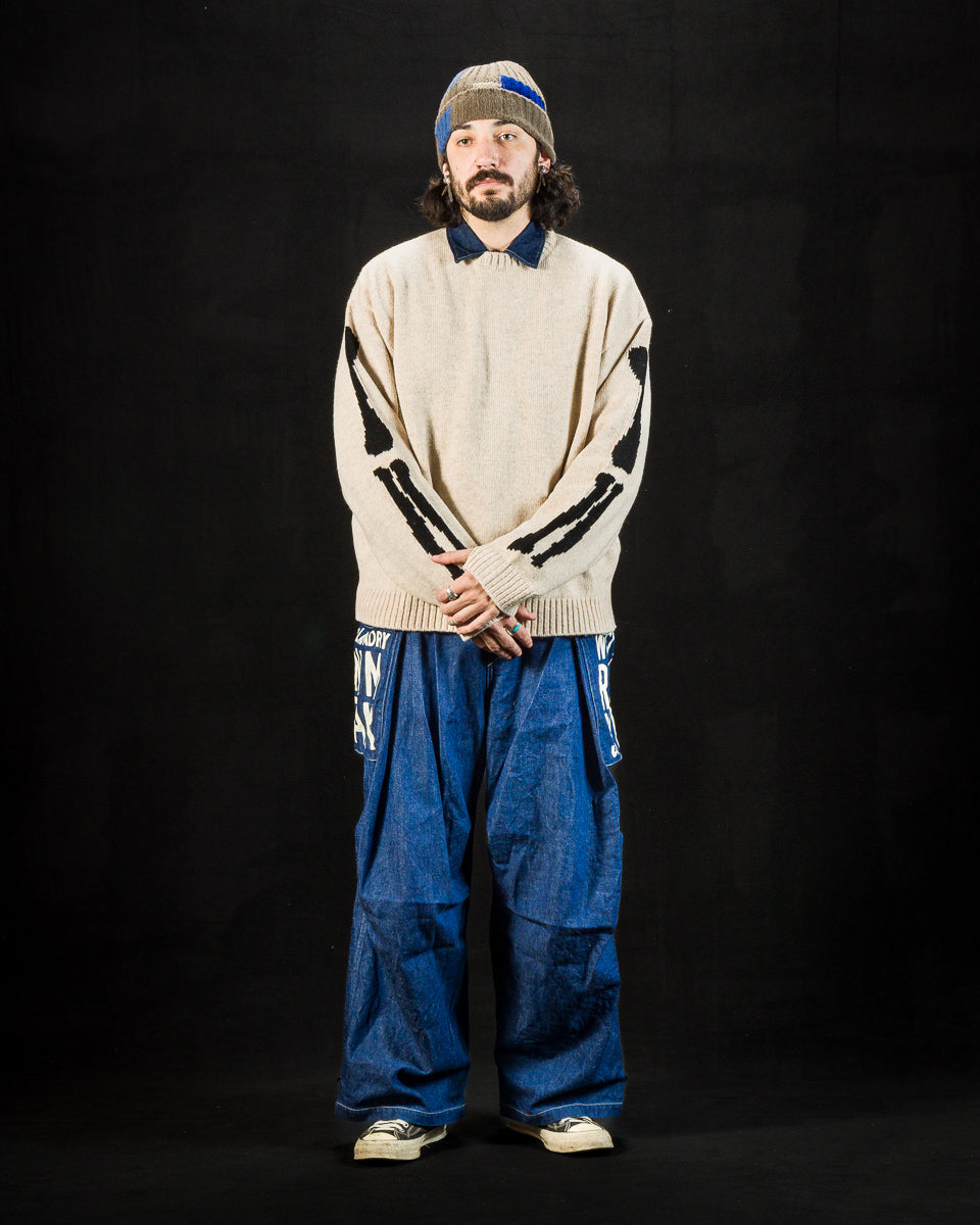 Kapital 5G Wool BONE Crew Sweater - Ecru - Standard & Strange