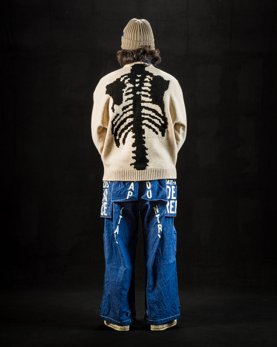 Kapital 5G Wool BONE Crew Sweater - Ecru - Standard & Strange