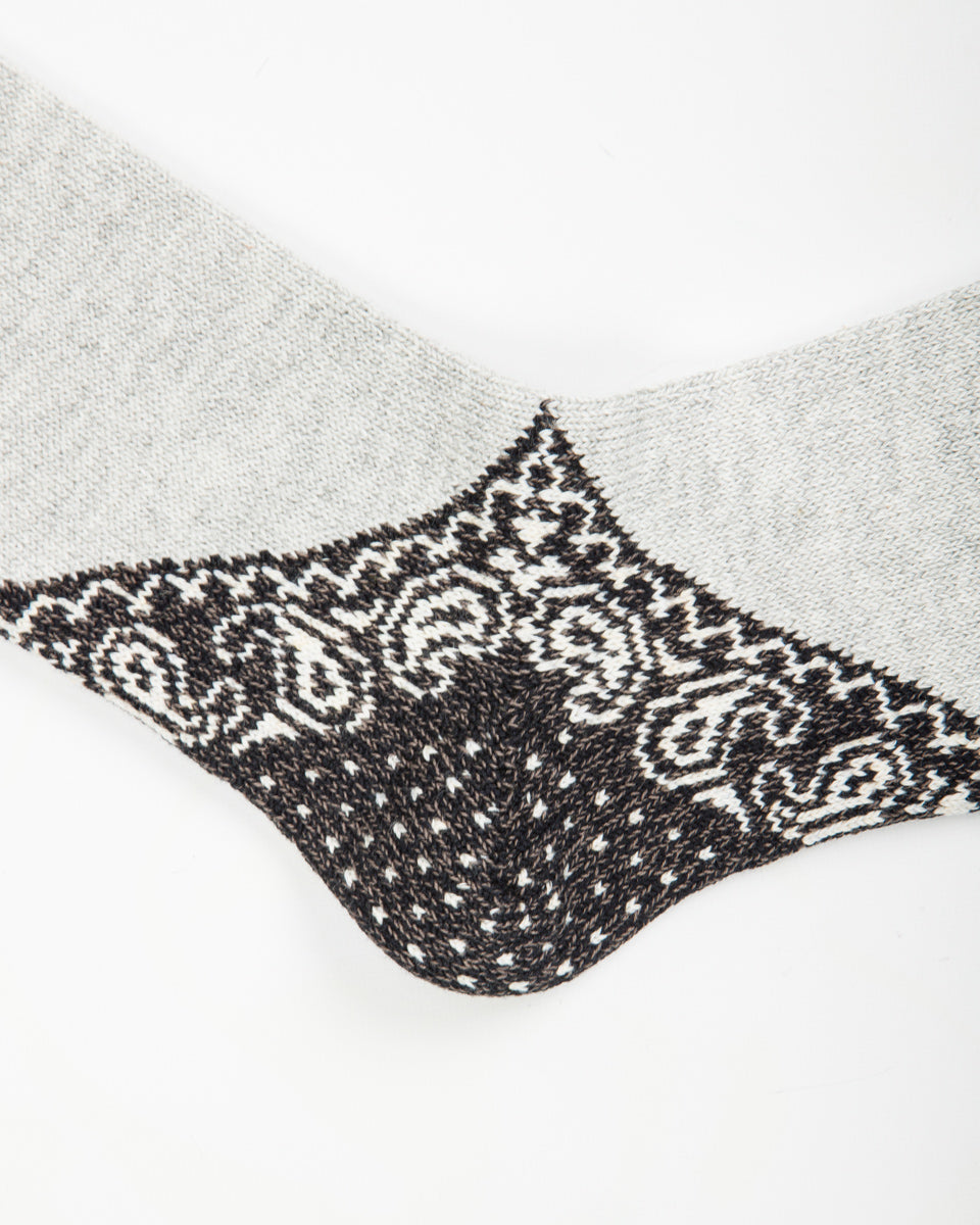 Kapital 96 Yarns Heel Paisley Bandana Socks - Black - Standard & Strange