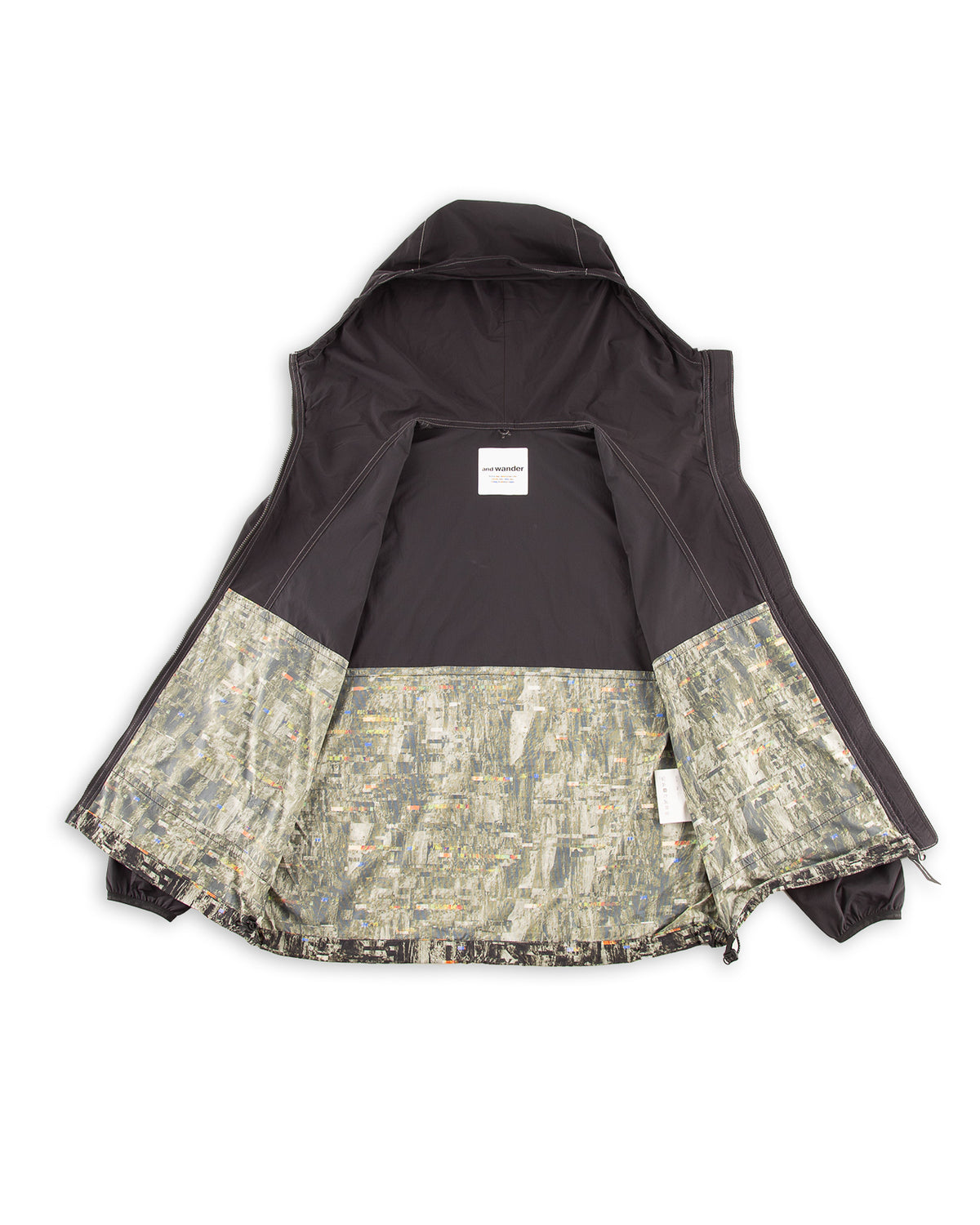 And Wander PERTEX Printed Wind Jacket - Black - Standard & Strange