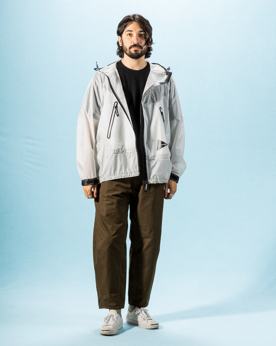 And Wander Sheer Loose Fitting Rain Jacket - White - Standard & Strange