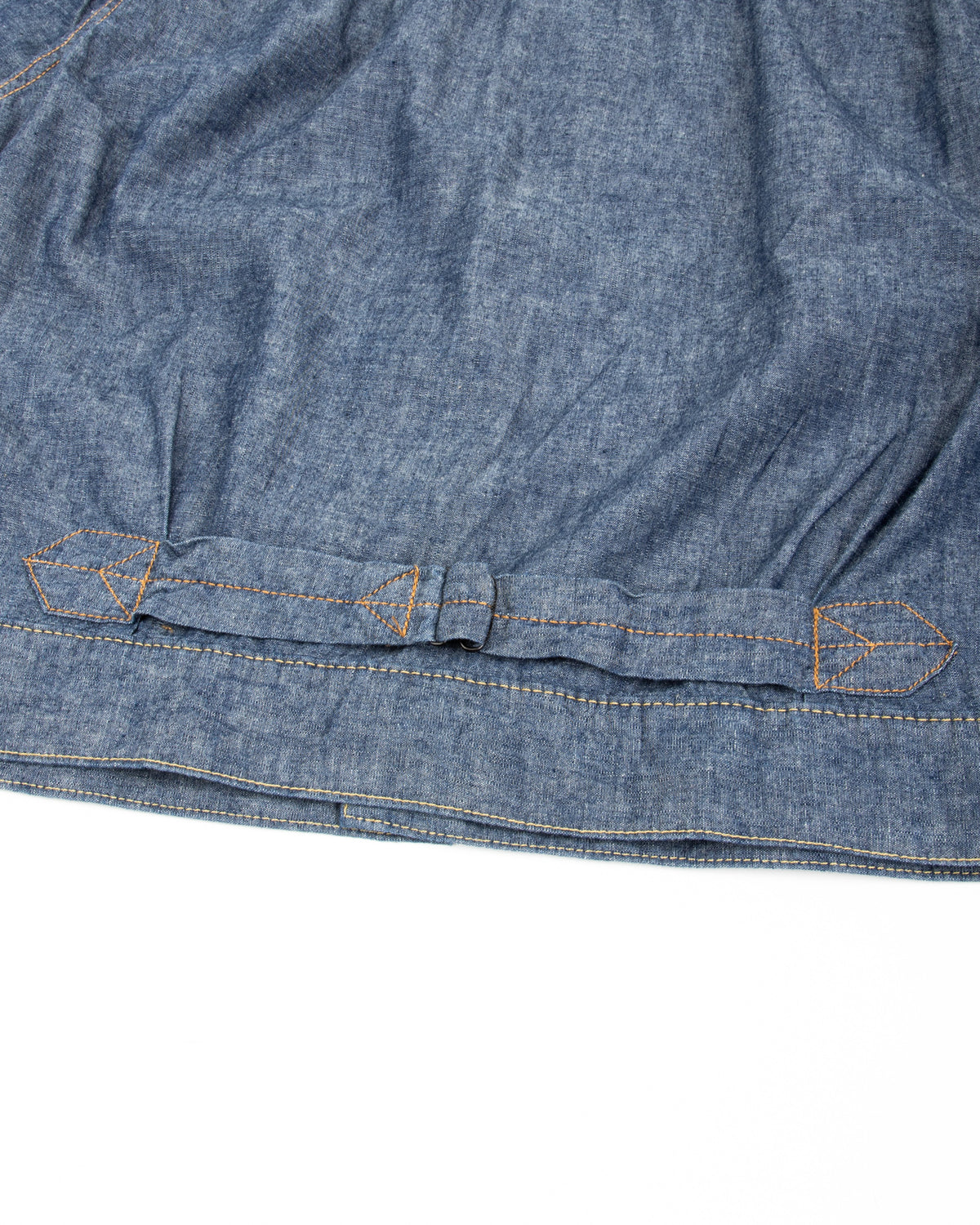 Black Sign 5.5oz Selvage Chambray Pleats Jacket - Indigo Chambray - Standard & Strange