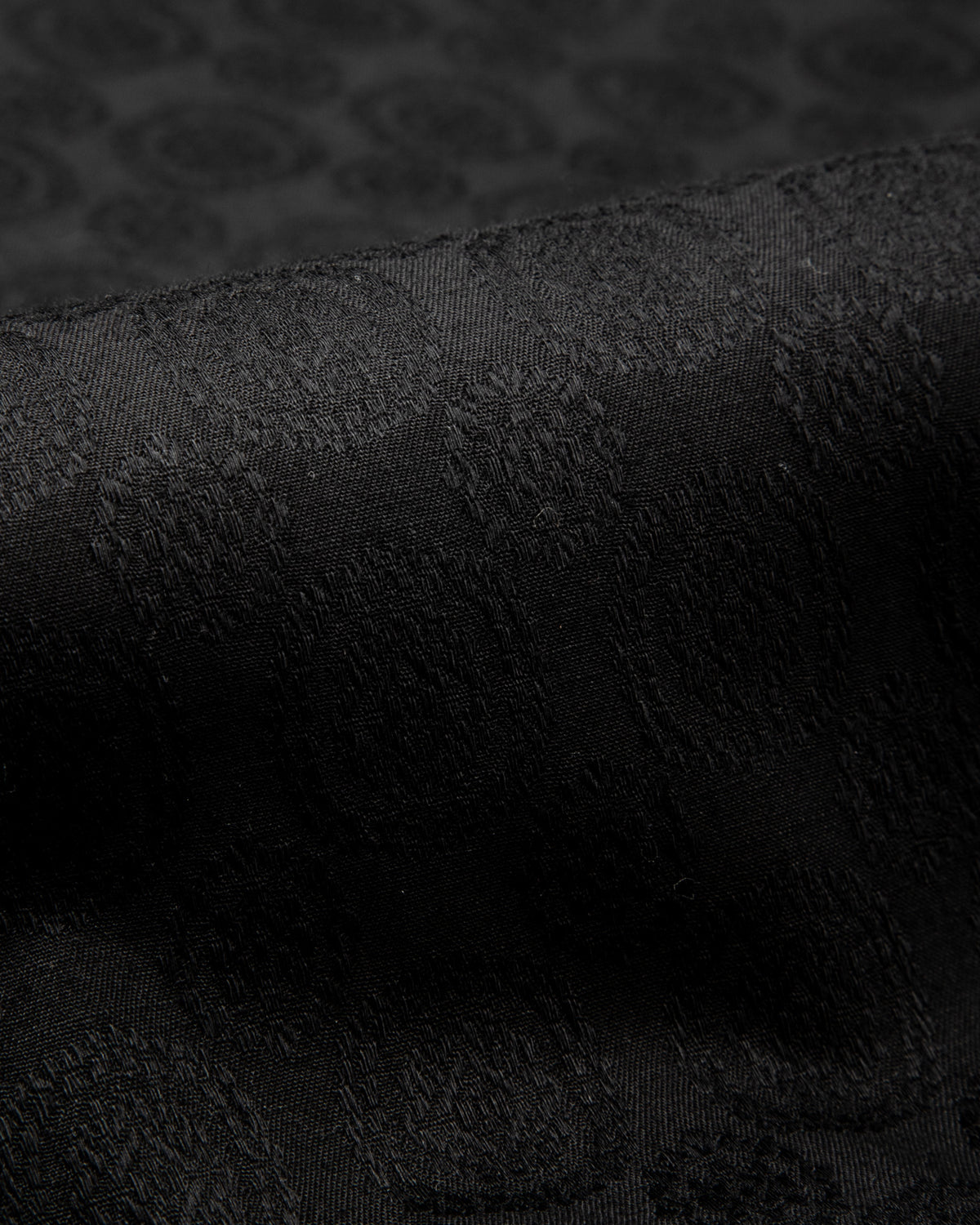 Black Sign Fine Pattern Jacquard Open Pocket Work Shirt - Midnight Black - Standard & Strange
