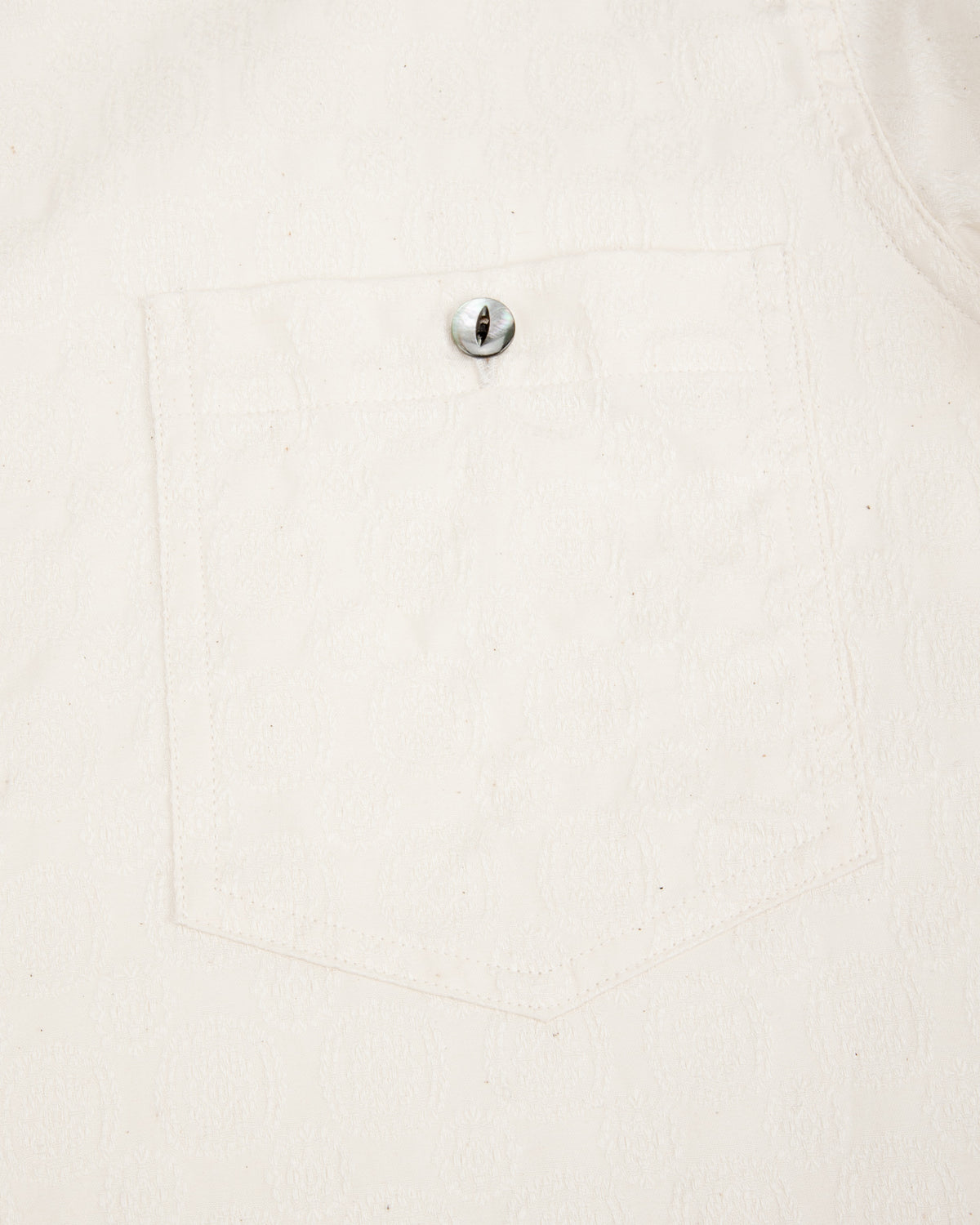 Black Sign Fine Pattern Jacquard Open Pocket Work Shirt - Salt White - Standard & Strange