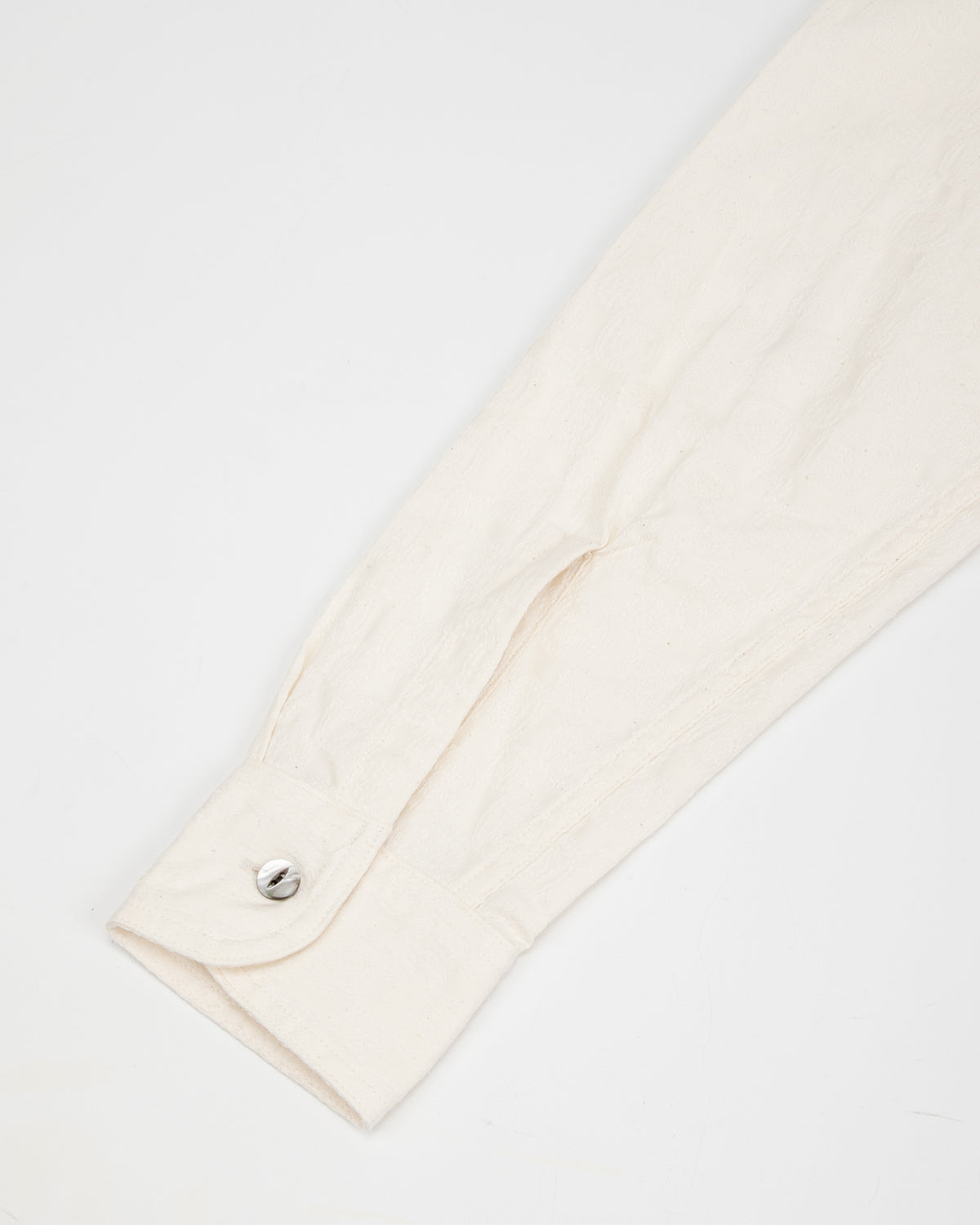 Black Sign Fine Pattern Jacquard Open Pocket Work Shirt - Salt White - Standard & Strange