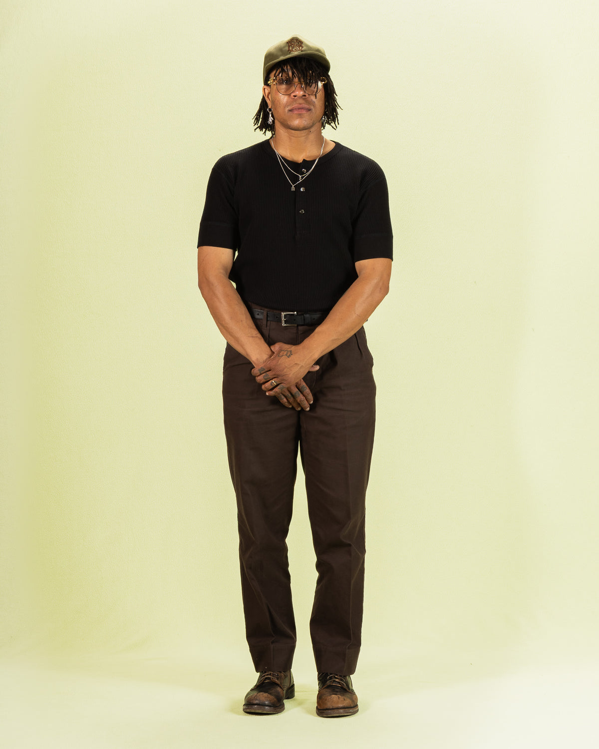 Black Sign Railroad Knit S/S Amish Underwear - Midnight Black - Standard & Strange