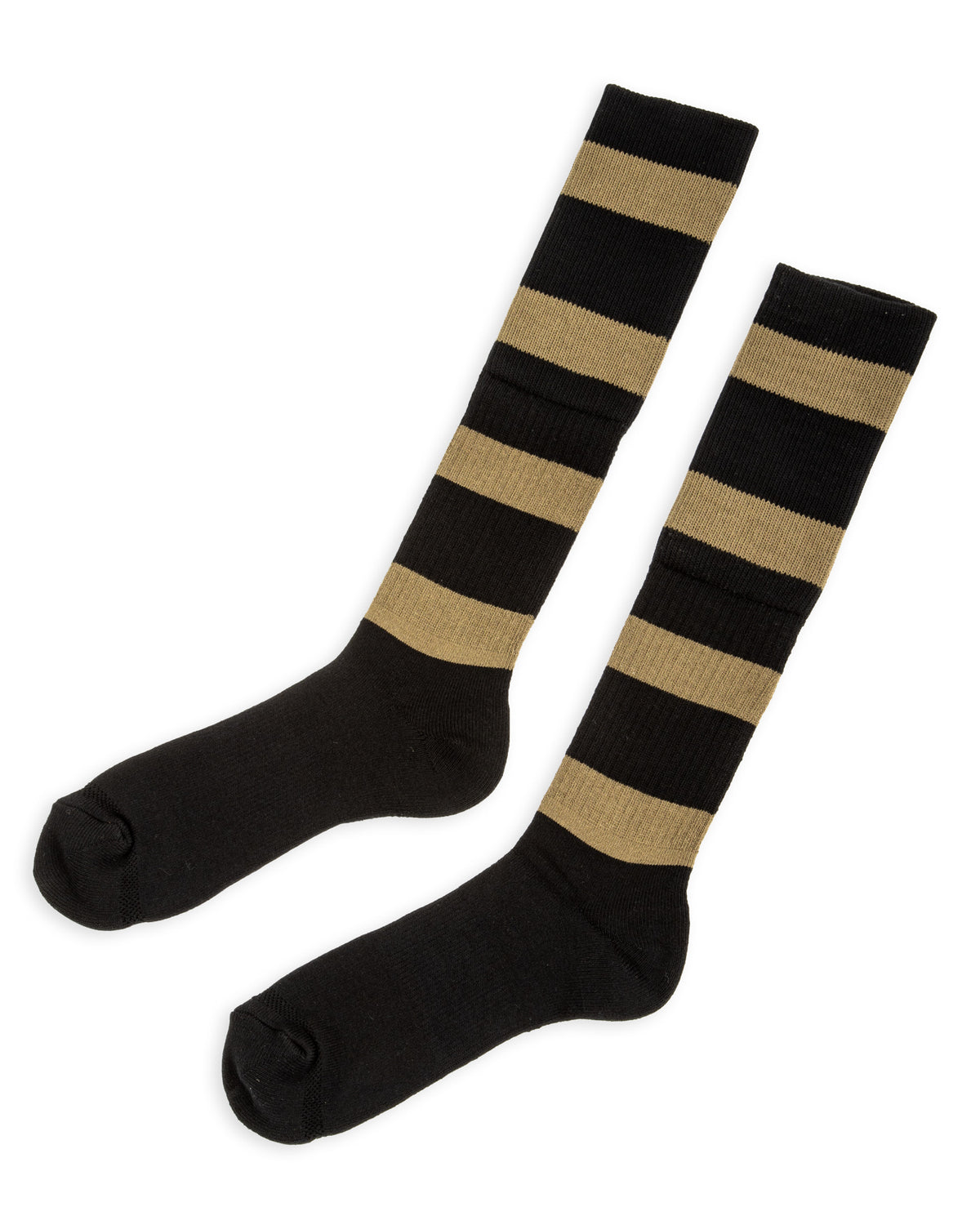 Black Sign Wide Border BS Fit Boot Socks - Midnight Black x Hide Green - Standard & Strange