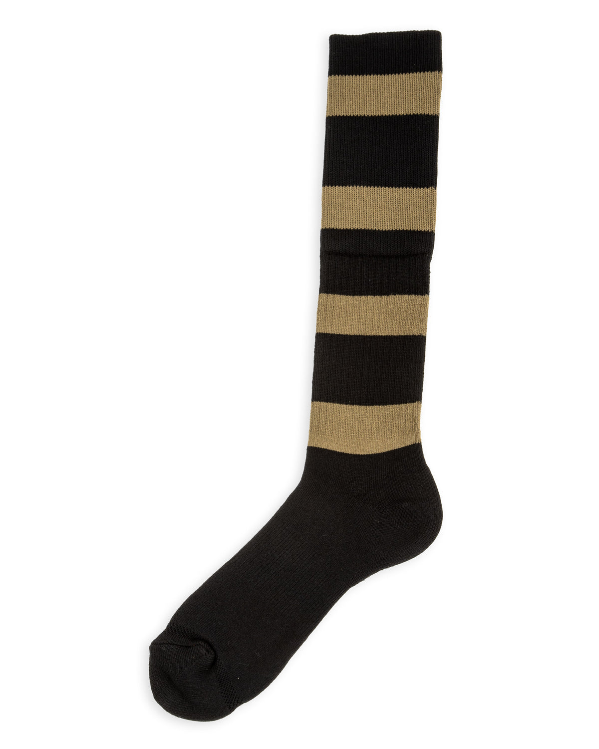 Black Sign Wide Border BS Fit Boot Socks - Midnight Black x Hide Green - Standard & Strange