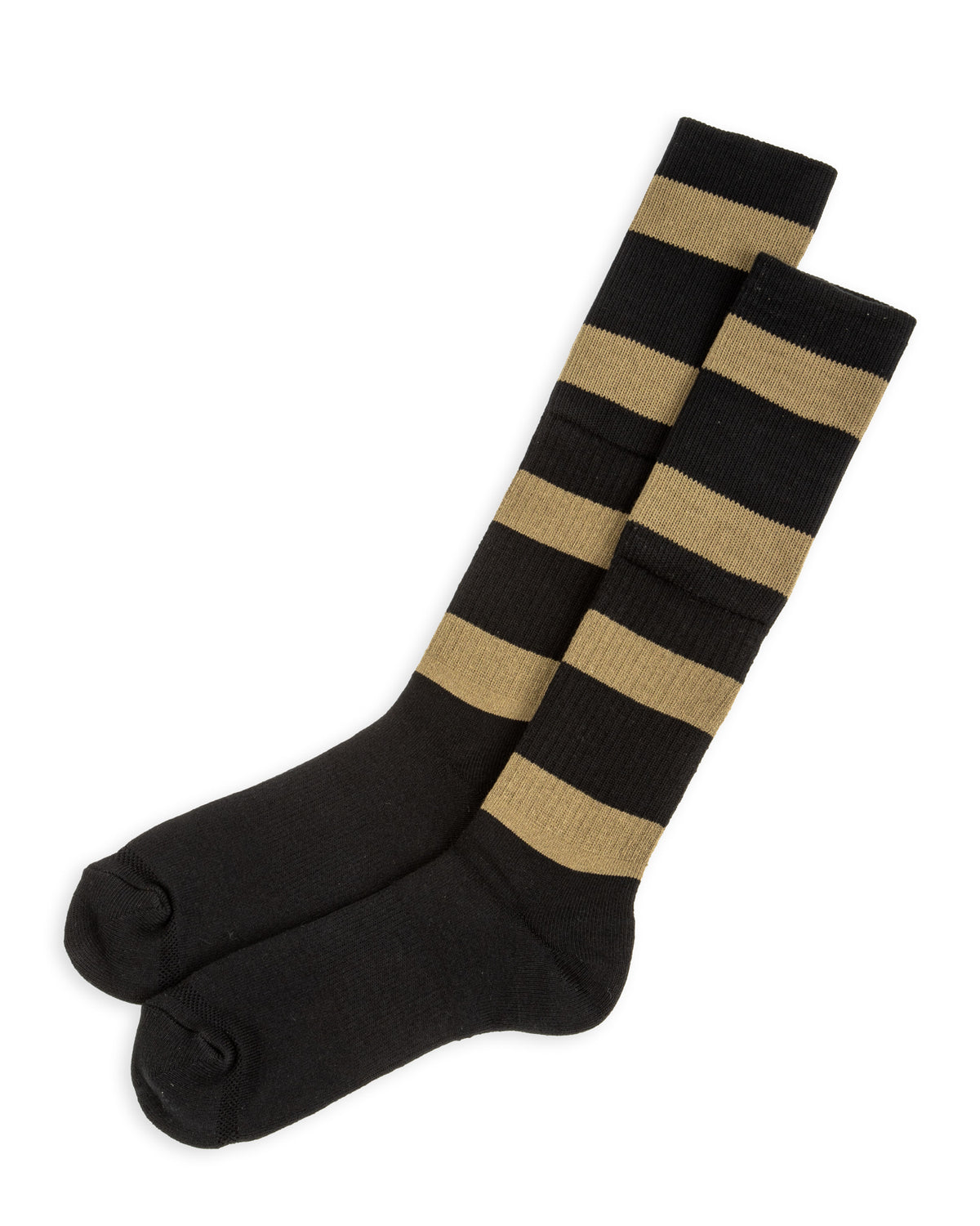 Black Sign Wide Border BS Fit Boot Socks - Midnight Black x Hide Green - Standard & Strange
