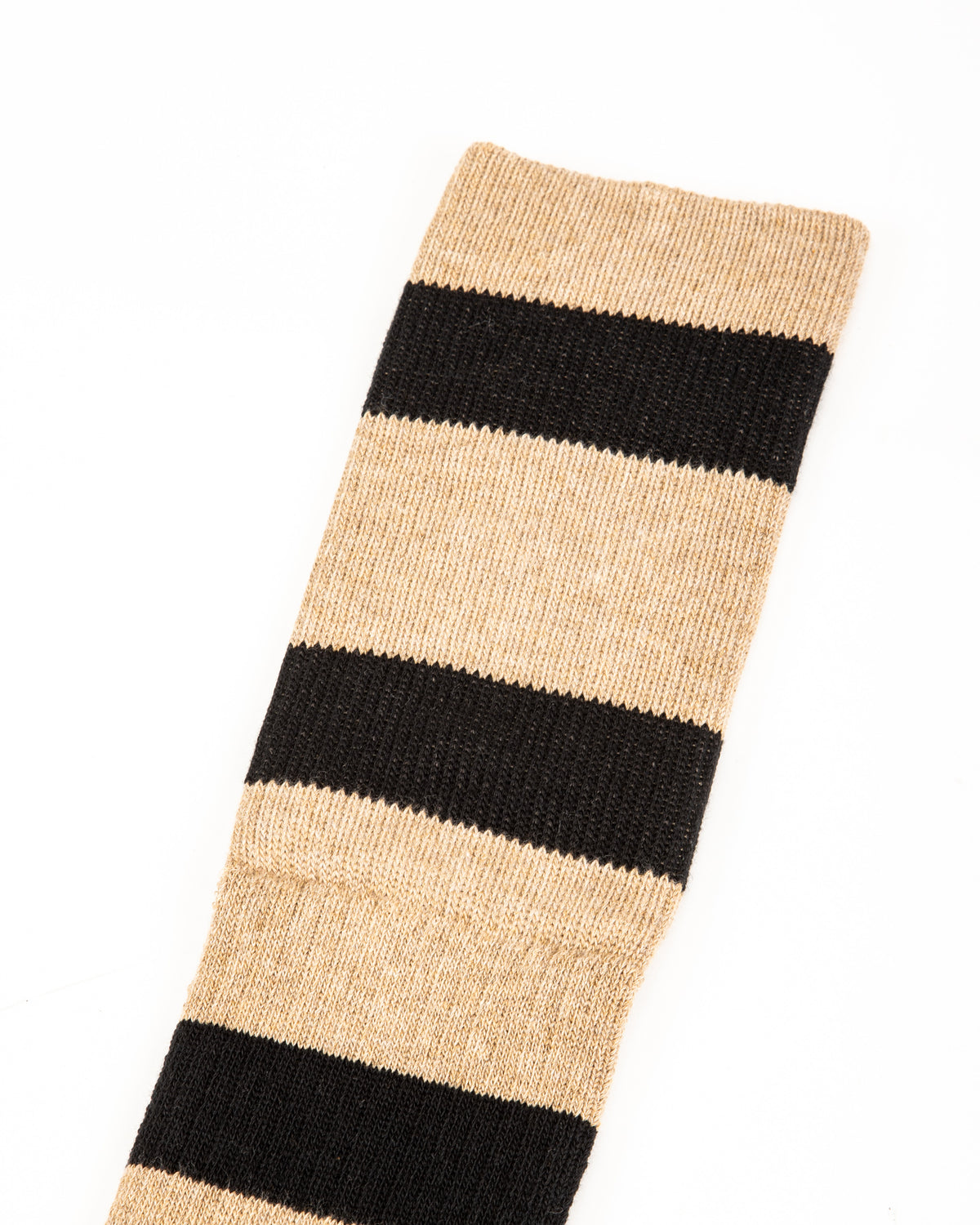 Black Sign Wide Border BS Fit Boot Socks - Midnight Black x Mud Beige - Standard & Strange
