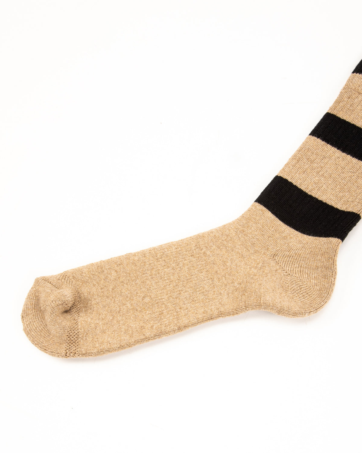 Black Sign Wide Border BS Fit Boot Socks - Midnight Black x Mud Beige - Standard & Strange