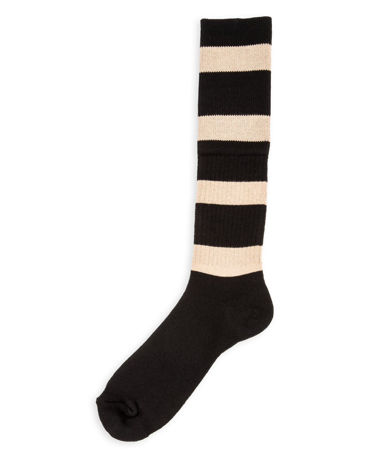 Black Sign Wide Border BS Fit Boot Socks - Midnight Black x Sand Beige - Standard & Strange