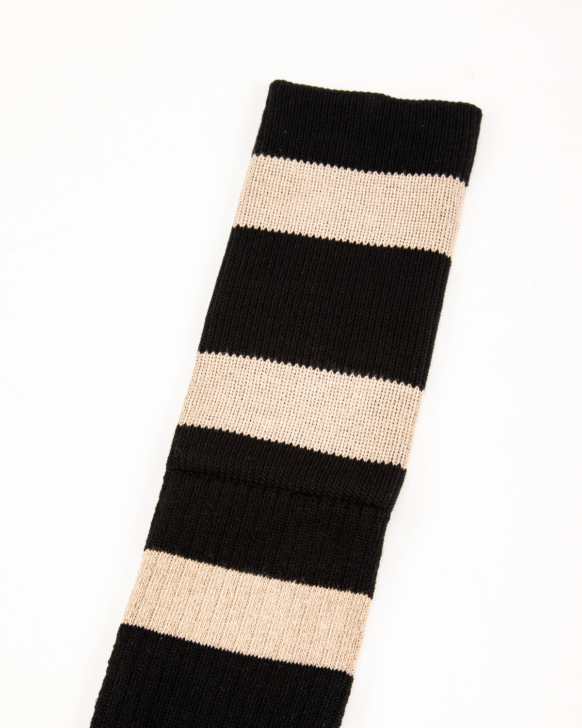 Black Sign Wide Border BS Fit Boot Socks - Midnight Black x Sand Beige - Standard & Strange