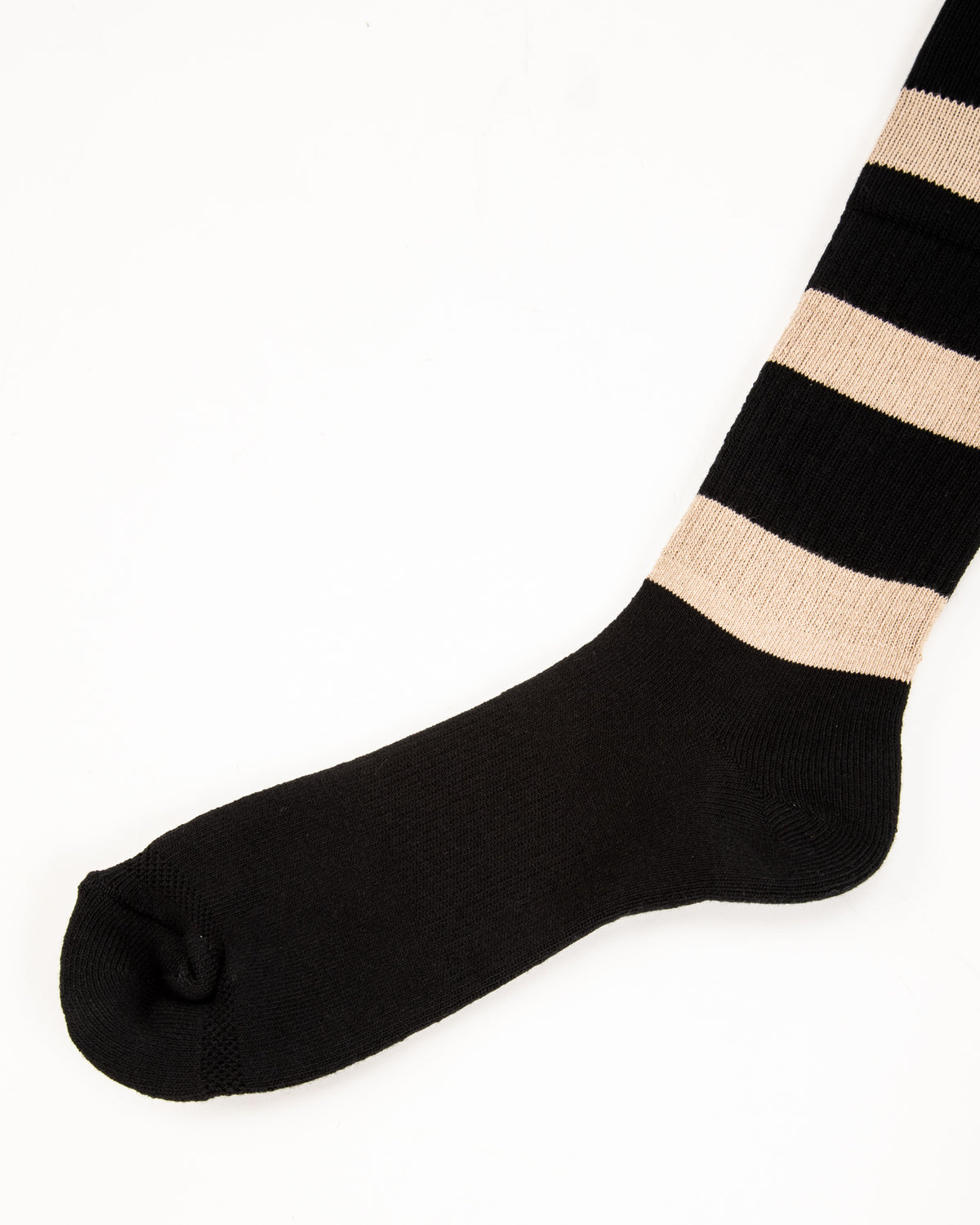 Black Sign Wide Border BS Fit Boot Socks - Midnight Black x Sand Beige - Standard & Strange