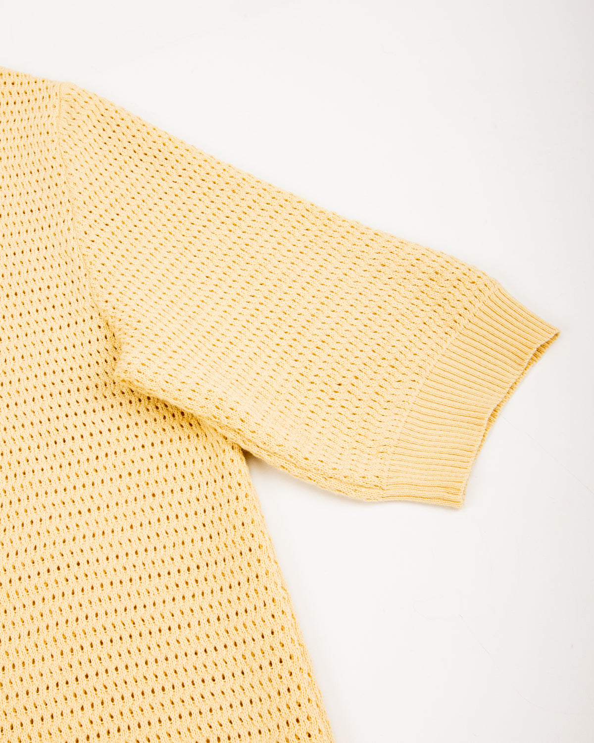 De Bonne Facture Honeycomb Knitted Polo - Butter Yellow - Standard & Strange