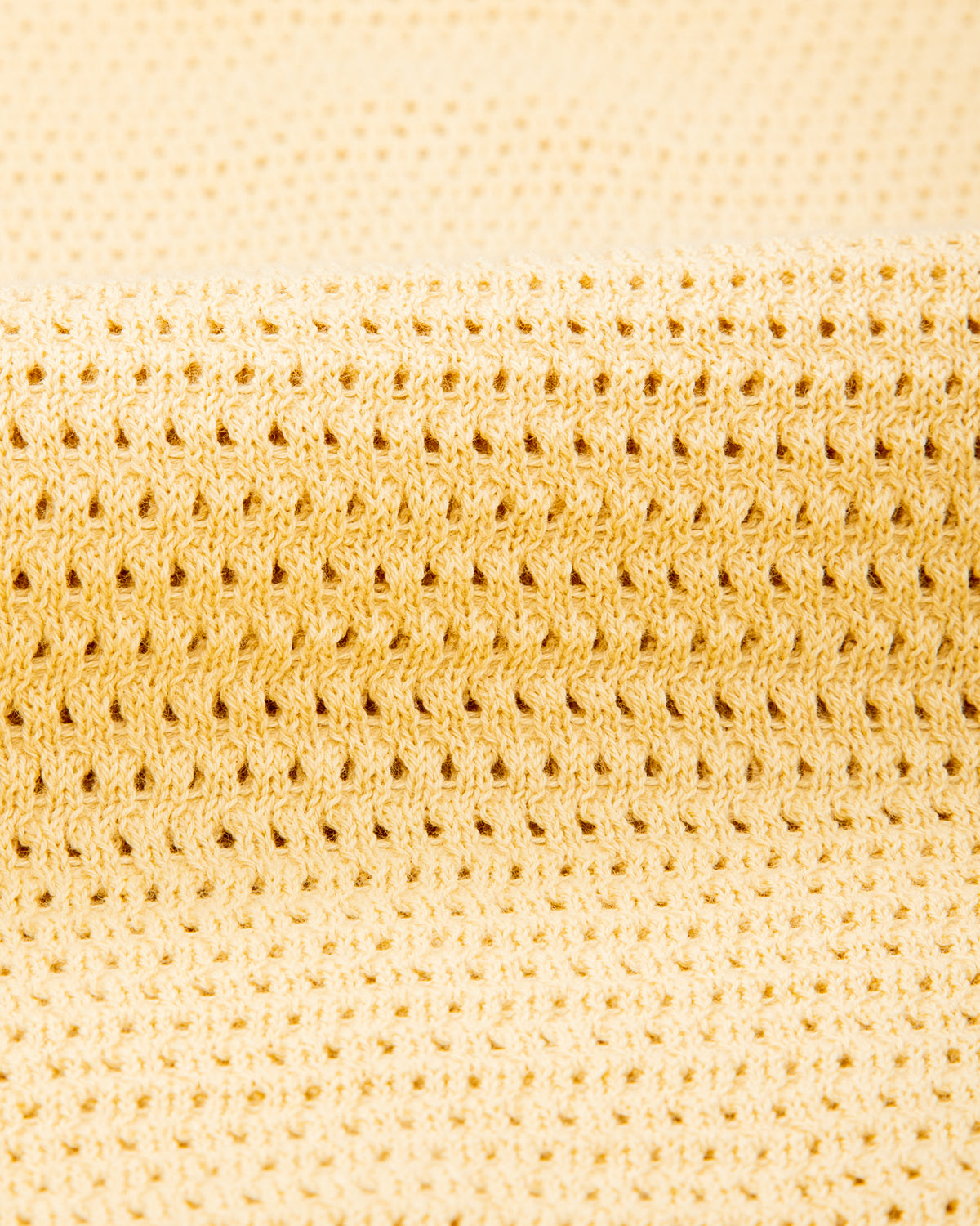 De Bonne Facture Honeycomb Knitted Polo - Butter Yellow - Standard & Strange