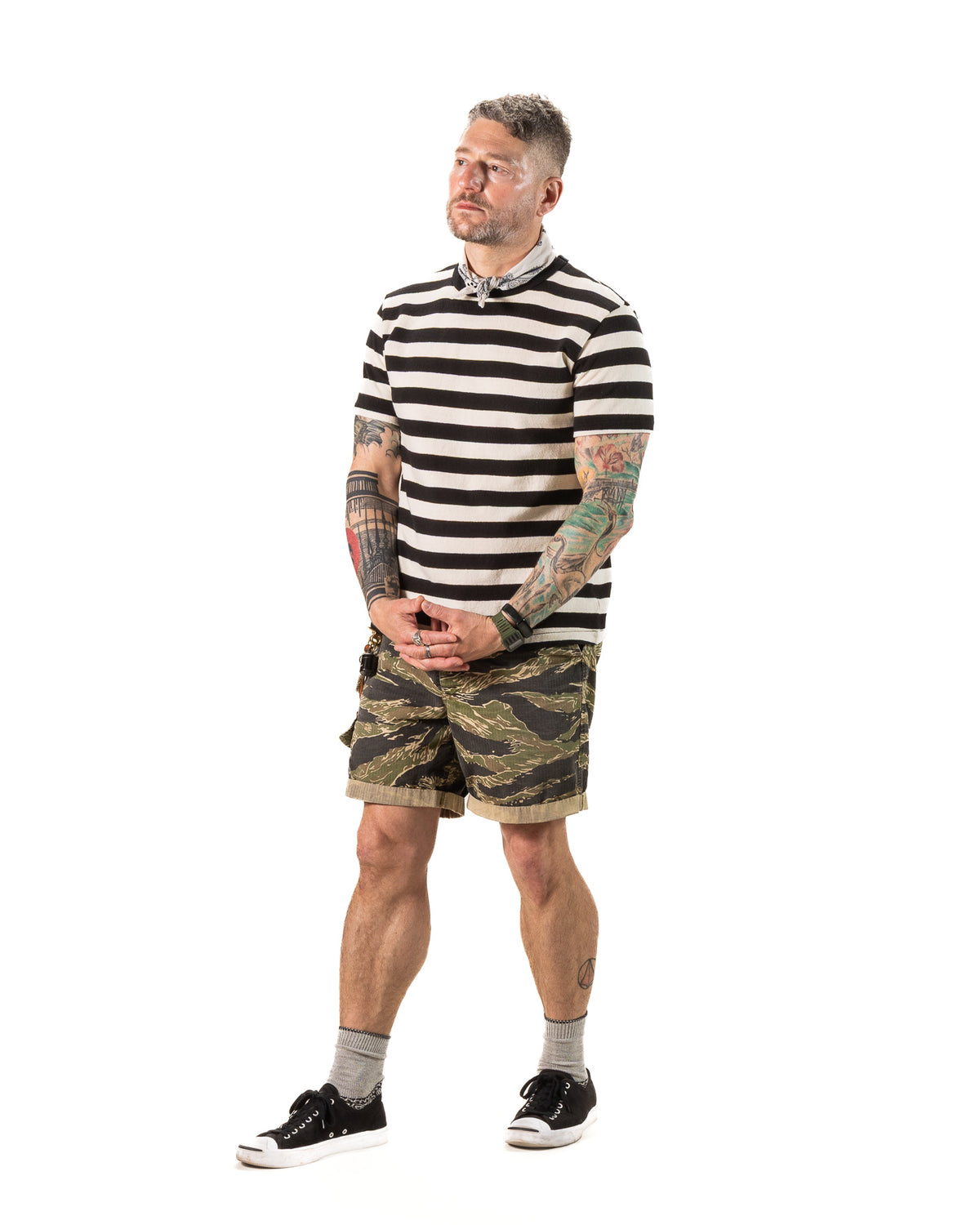 Freenote 13oz Shifter Tee - Natural/Black Stripe - Standard & Strange