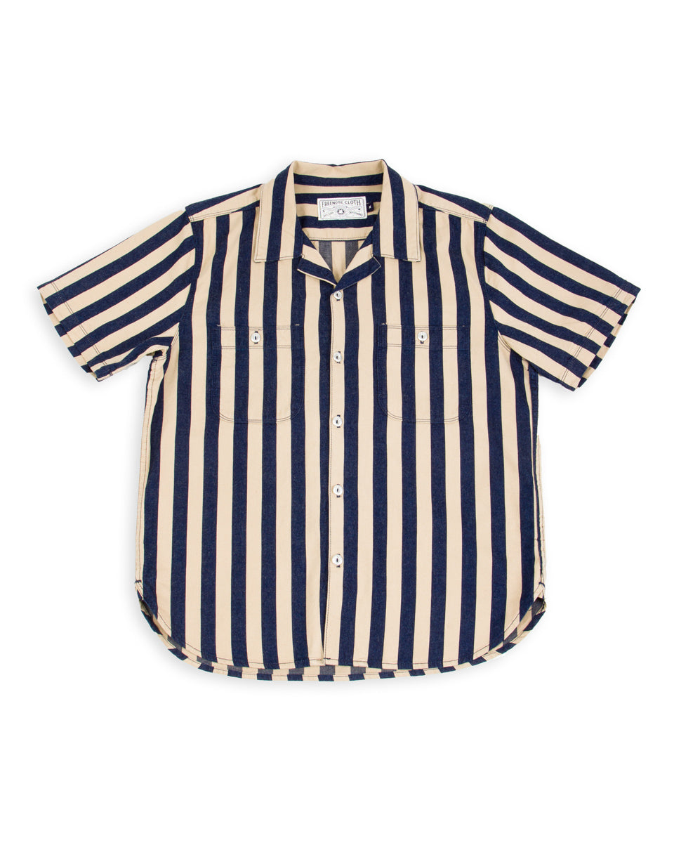 Freenote Dayton Shirt - Indigo Wide Stripe - Standard & Strange