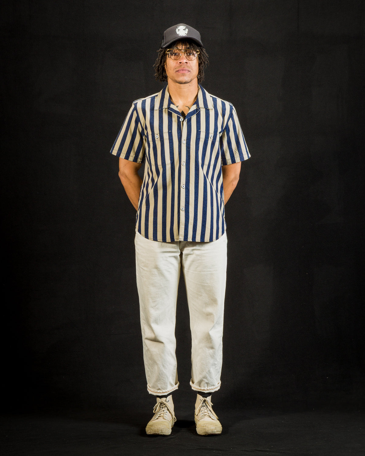 Freenote Dayton Shirt - Indigo Wide Stripe - Standard & Strange
