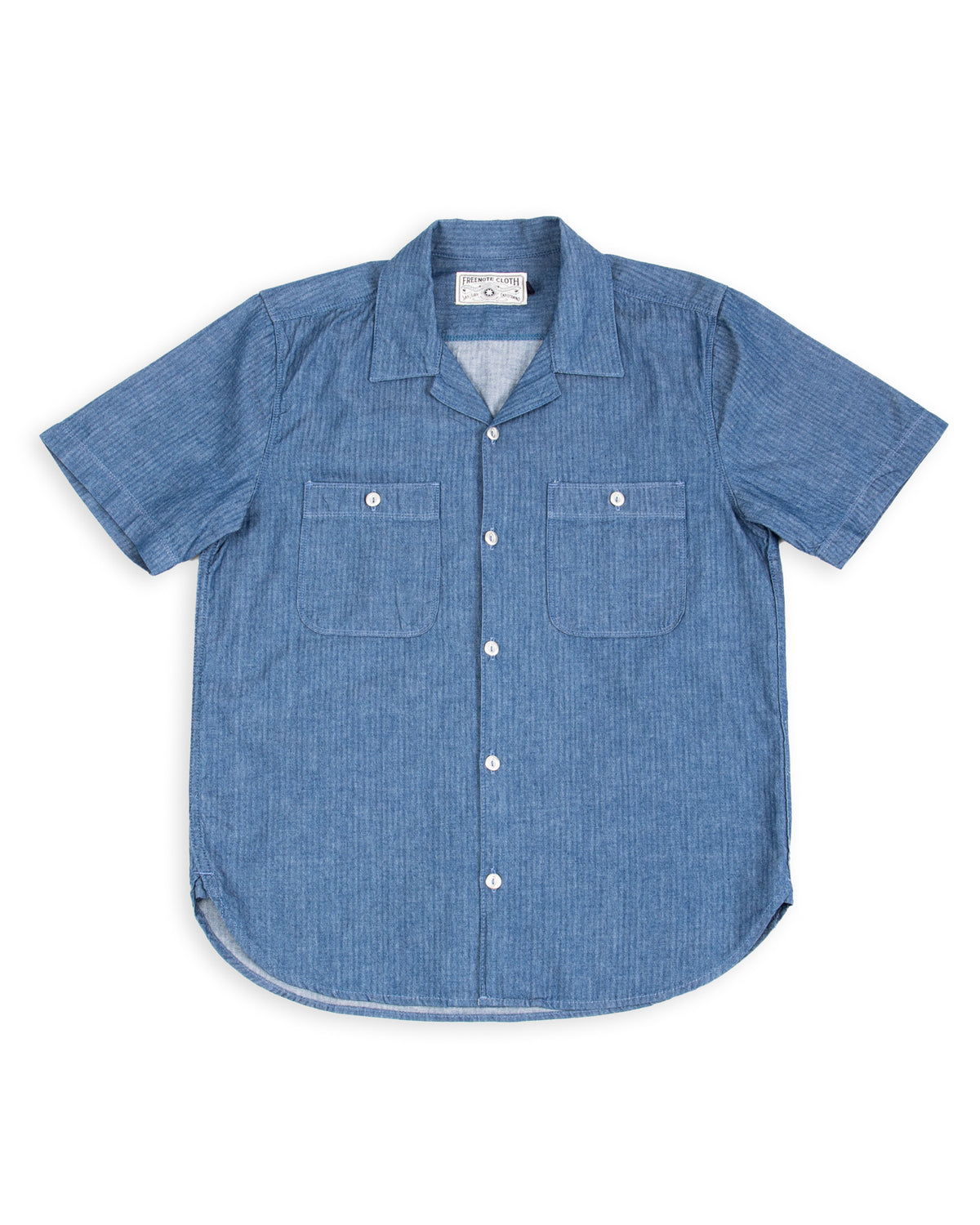 Freenote Dayton S/S Shirt - 5oz Blue Herringbone - Standard & Strange