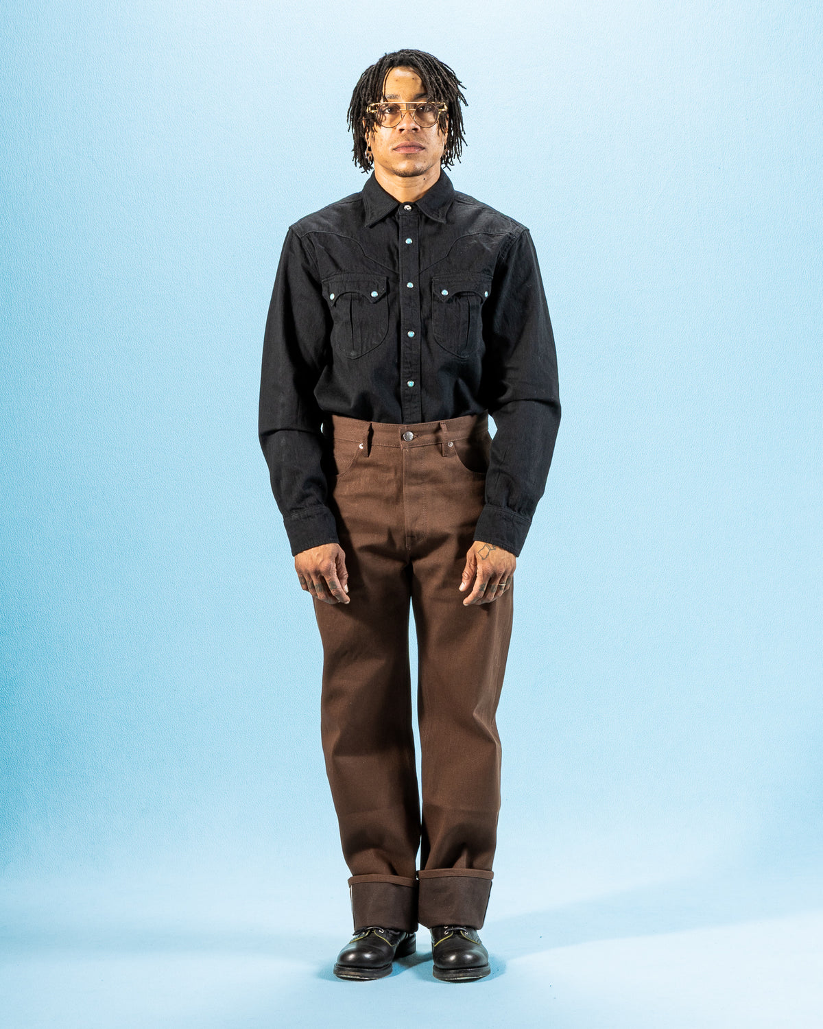 Freenote Modesto Straight Fit - 15oz Dark Brown Denim - Standard & Strange