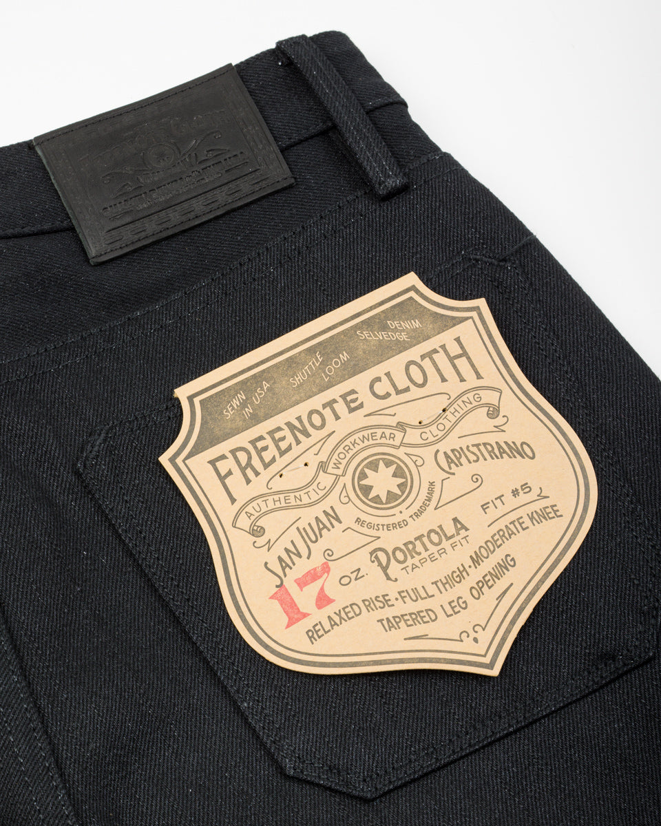 Freenote Portola Classic Taper - 17oz Black Slub - Standard & Strange