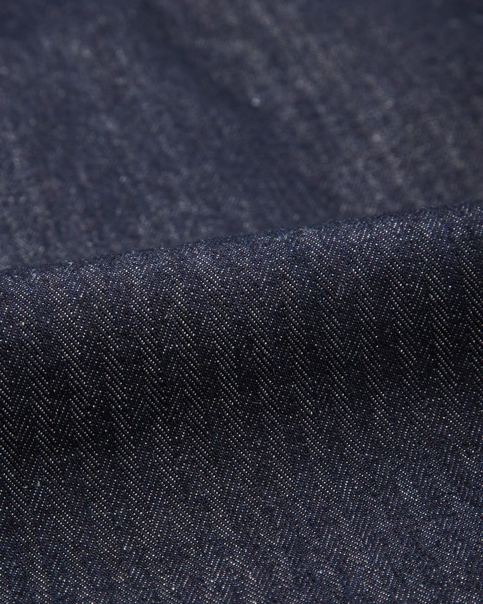 Freenote Yorba Zip S/S Shirt - Navy Herringbone - Standard & Strange