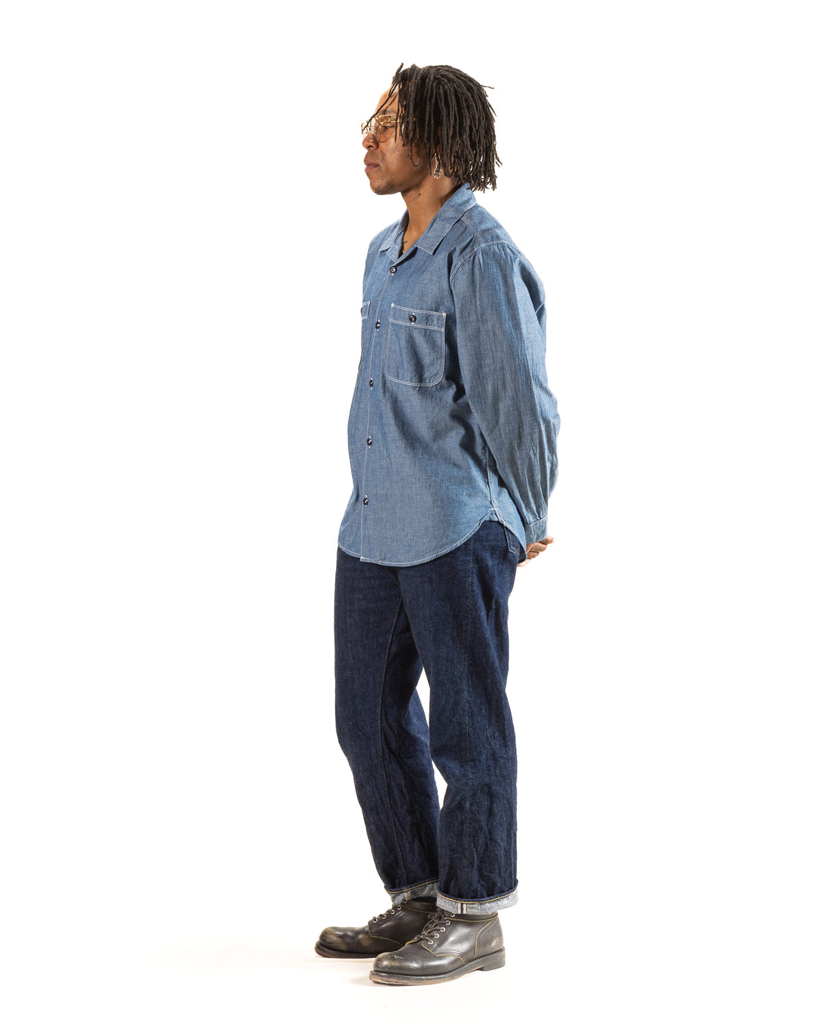 Freenote Dayton L/S Shirt - Chambray - Standard & Strange