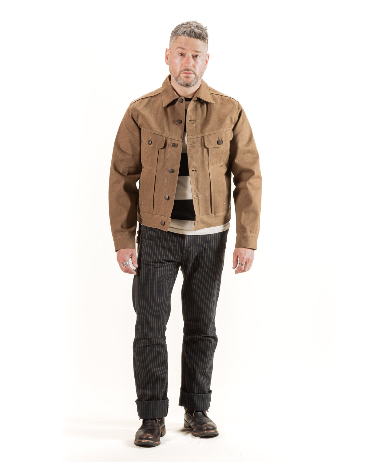 Freenote High Low Jacket - 15oz Light Brown Denim - Standard & Strange