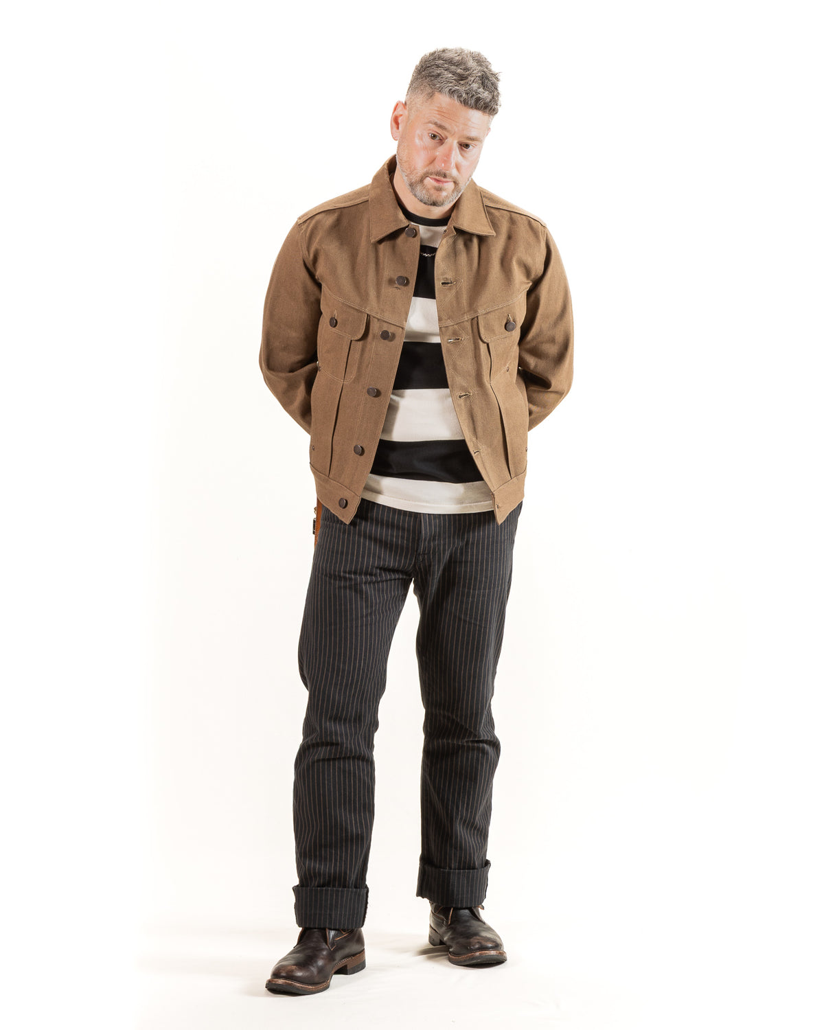 Freenote High Low Jacket - 15oz Light Brown Denim - Standard & Strange