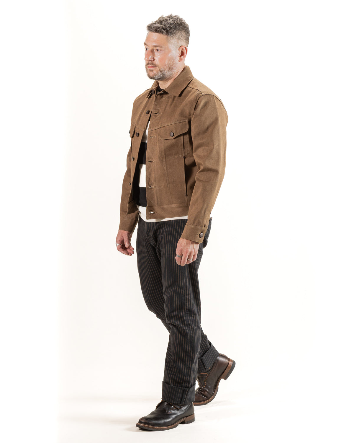 Freenote High Low Jacket - 15oz Light Brown Denim - Standard & Strange
