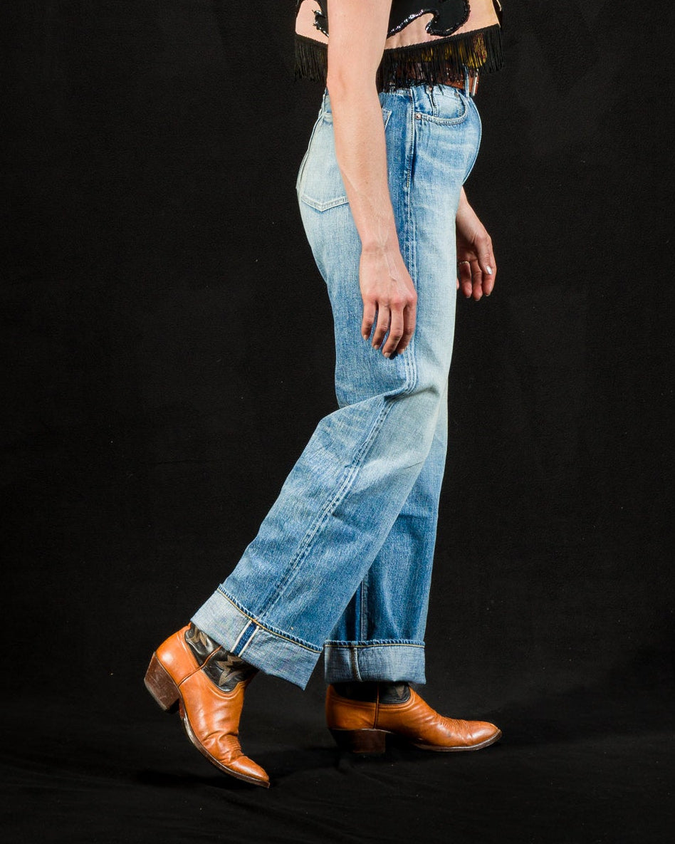 Fullcount 0107SSHW - Womens' Wide Straight "Monroe" - Heavyweight Indigo Blue - Standard & Strange