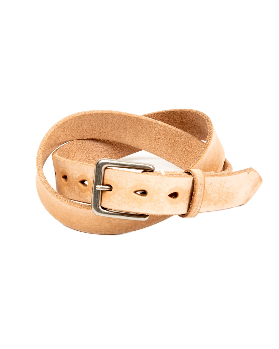 Fullcount Wild Leather Narrow Belt - Natural - Standard & Strange