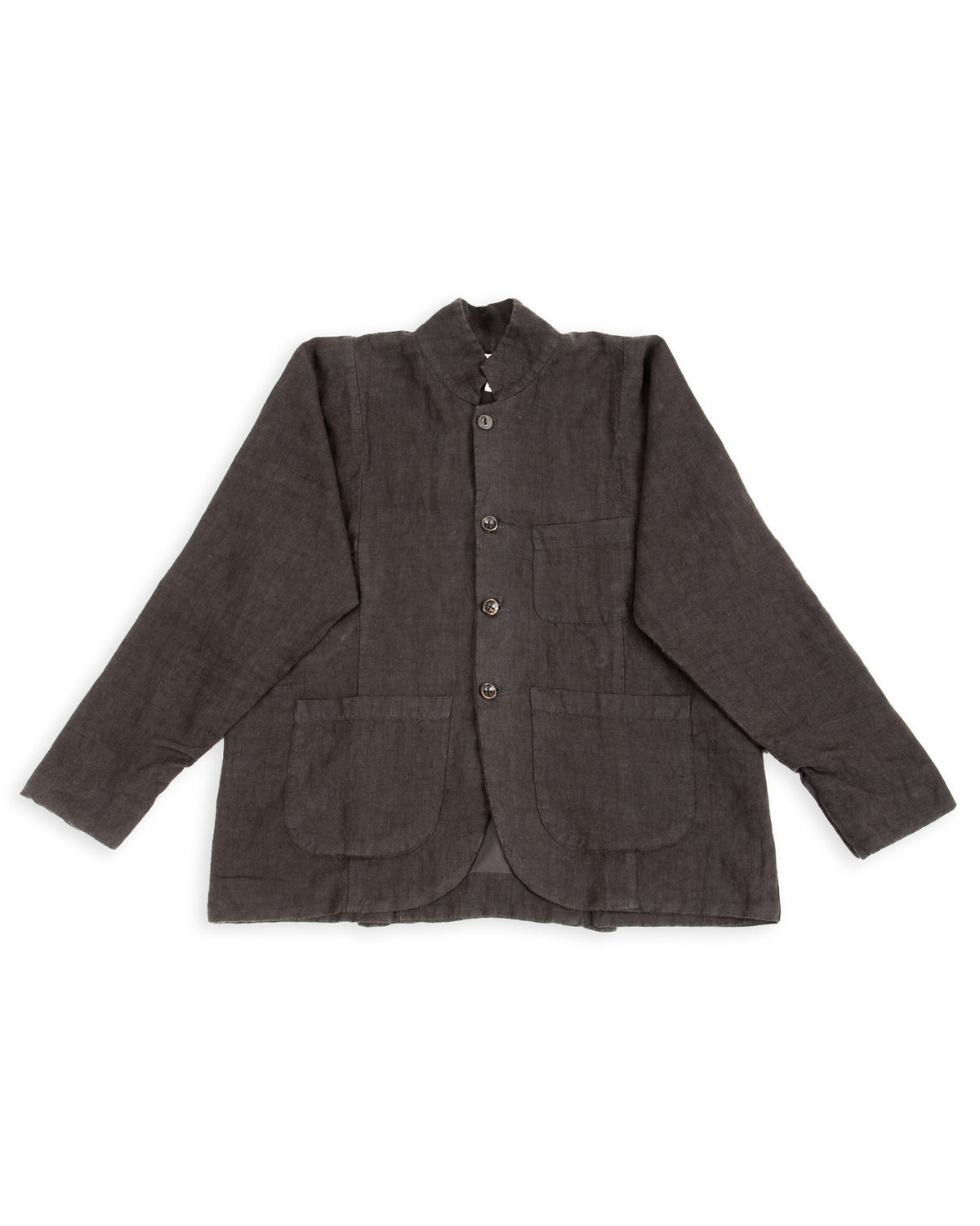 Gathering Fisherman Jacket - Black Linen Stonewash - Standard & Strange
