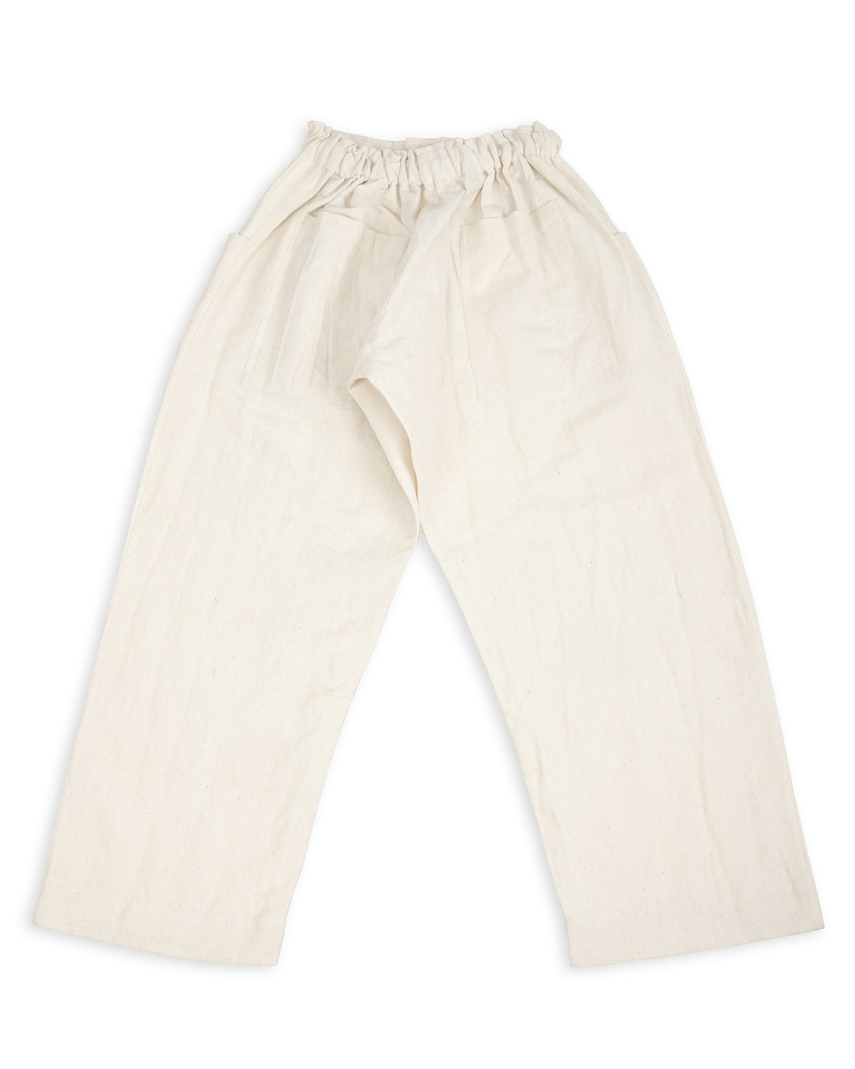 Gathering Farmer Pant - Off White Handloom Cotton Linen - Standard & Strange