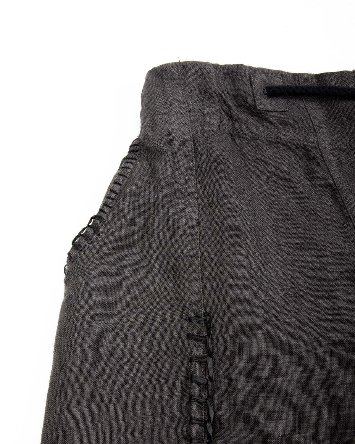 Gathering Fisherman Pant - Black Linen Stonewash - Standard & Strange
