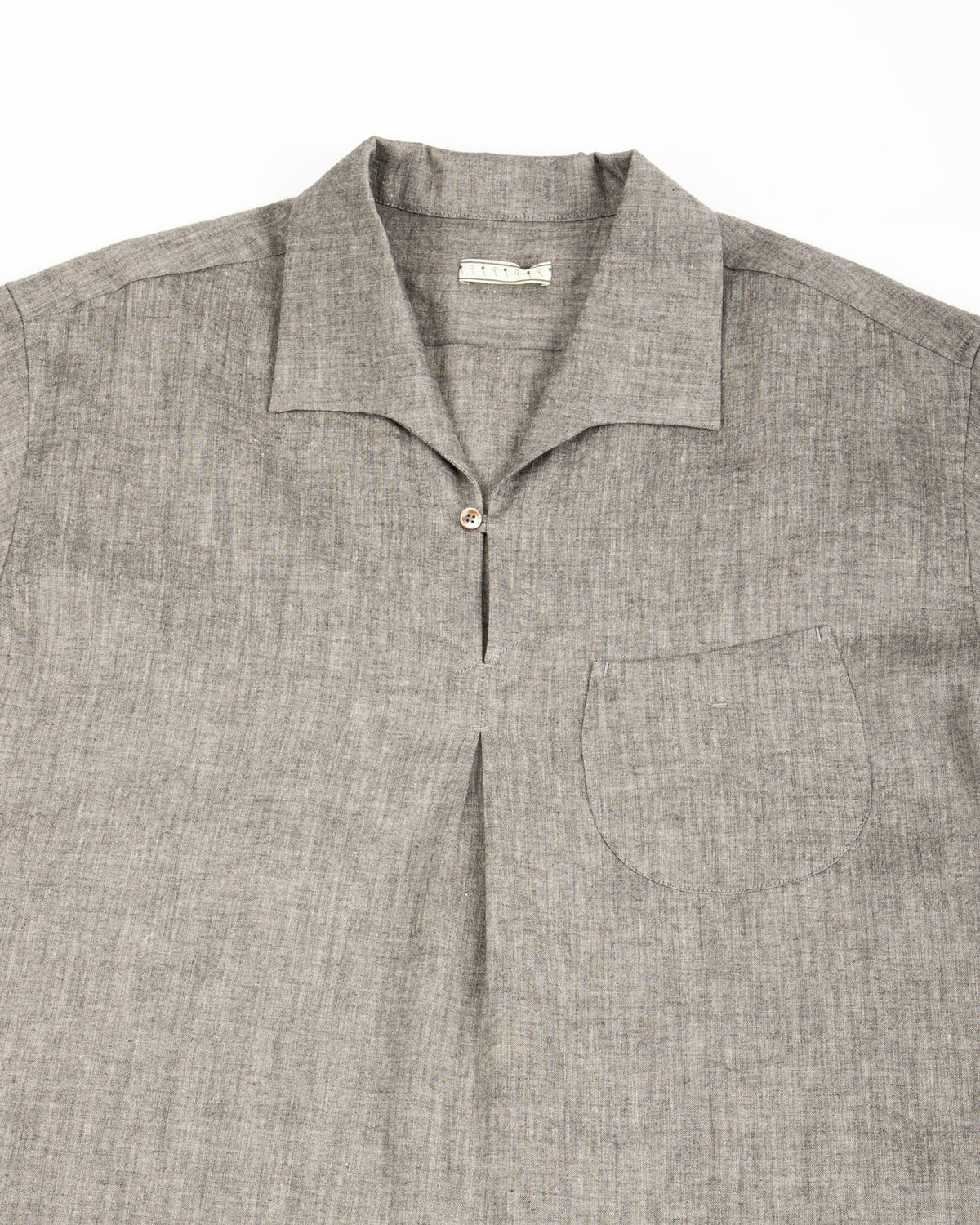 Gorsch Capri Short Sleeve Open Pullover Shirt - Dark Grey Yak Mix - Standard & Strange
