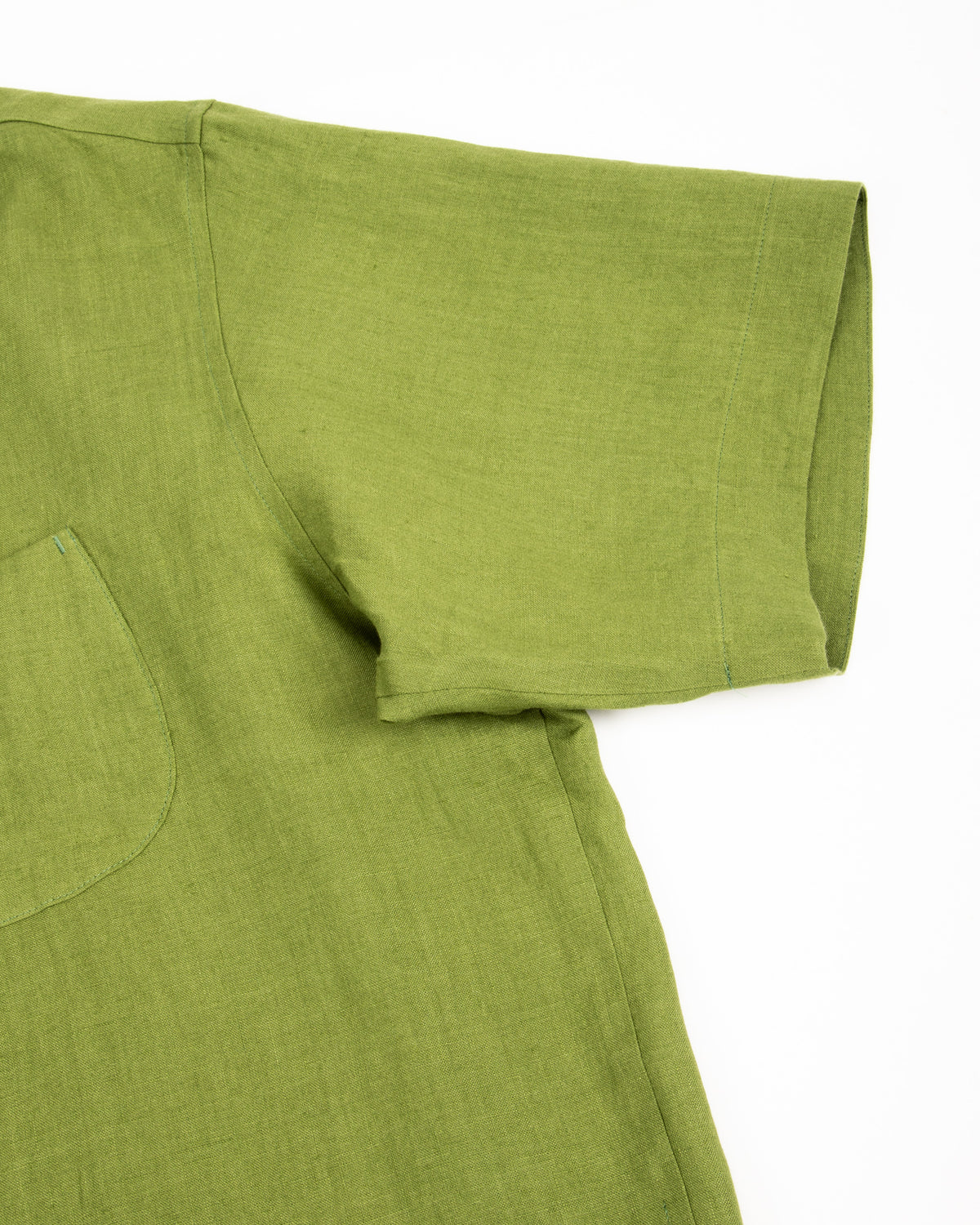 Gorsch Capri Short Sleeve Pullover Shirt - Olive Green Linen - Standard & Strange